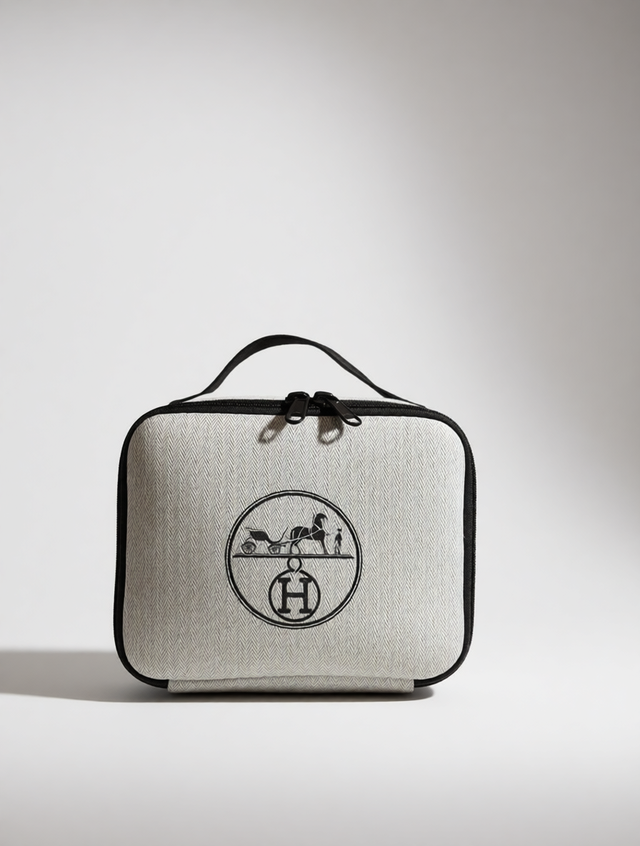 Upcycled Hermès Dust Bag Cosmetic Bag