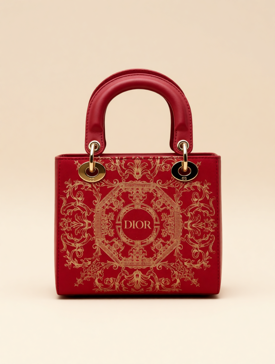 Opulent Red Revival: Dior Dust Bag Upcycled into a Lady Dior-Inspired Handbag