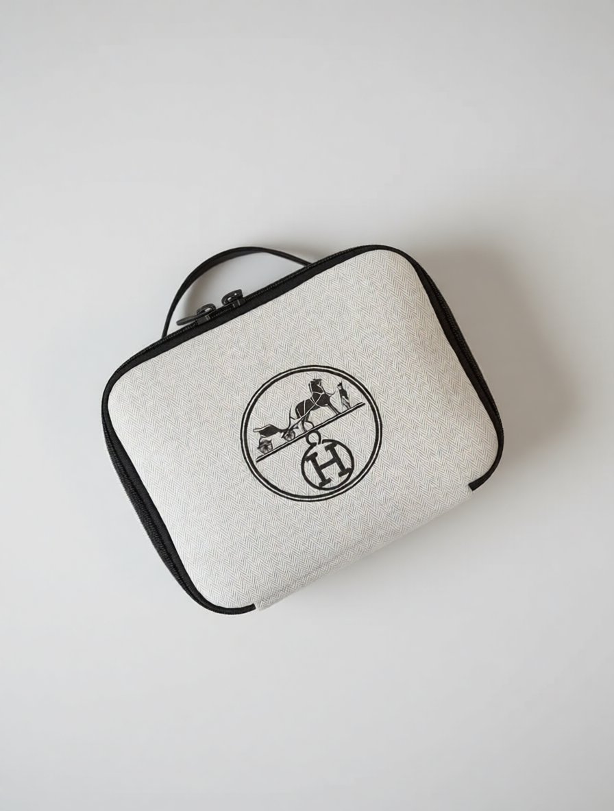 Upcycled Hermès Dust Bag Cosmetic Bag