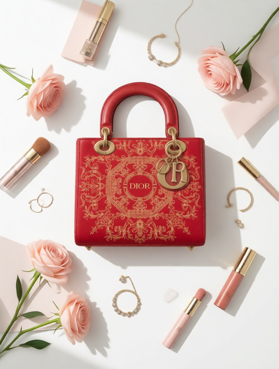 Opulent Red Revival: Dior Dust Bag Upcycled into a Lady Dior-Inspired Handbag