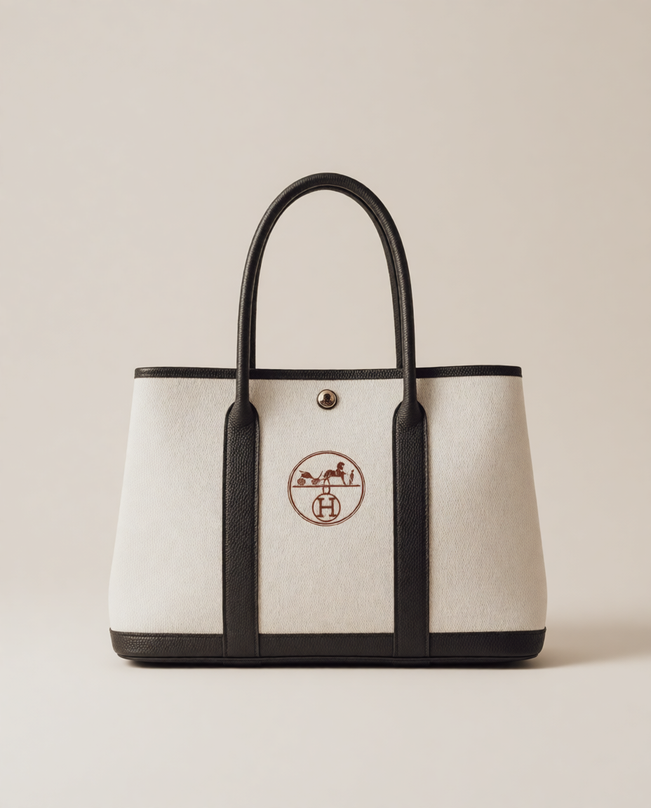 Upcycled Hermès Dust Bag Garden Party Bag 36- Black