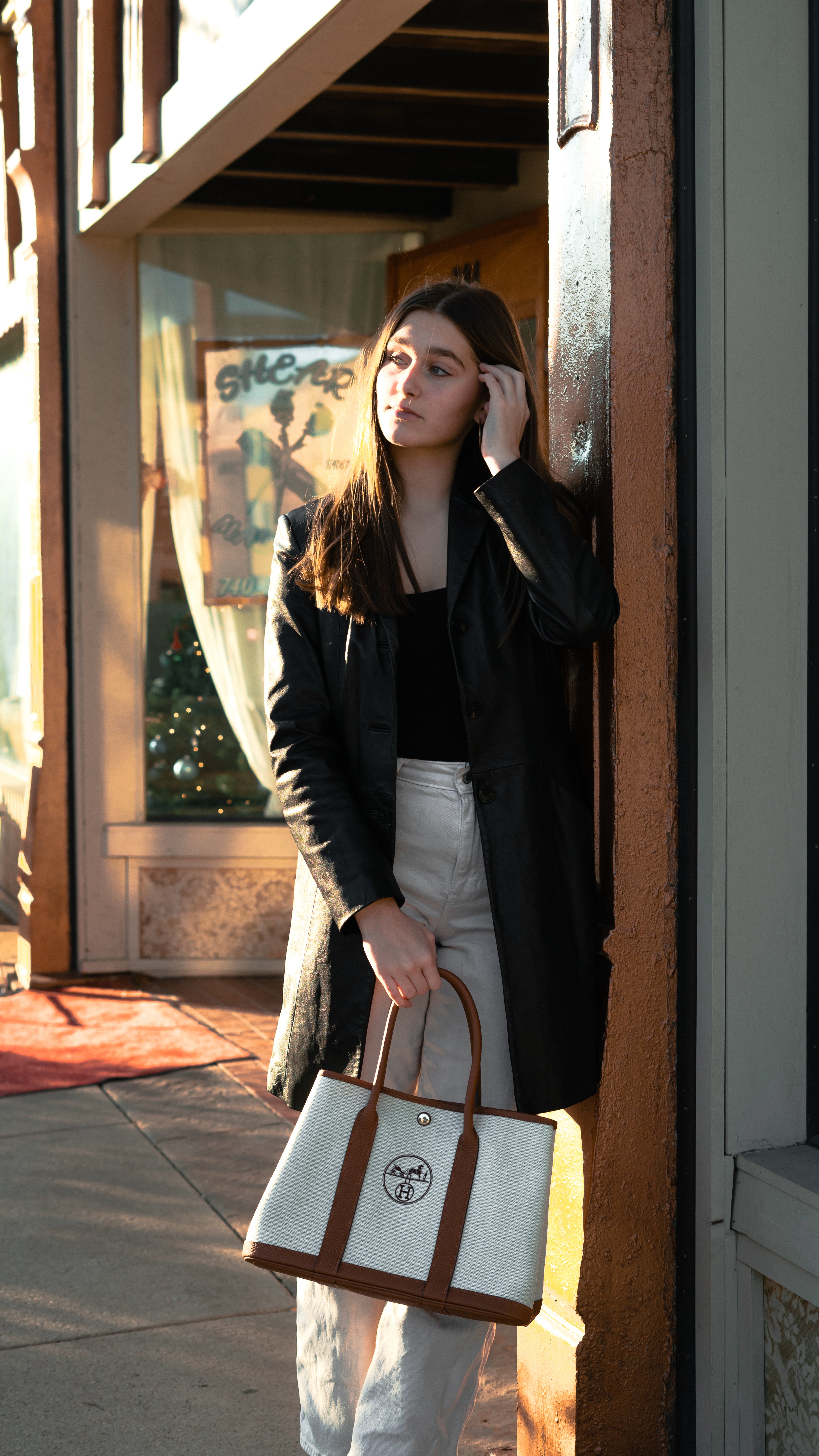 Upcycled Hermès Dust Bag Garden Party Bag 36-Brown