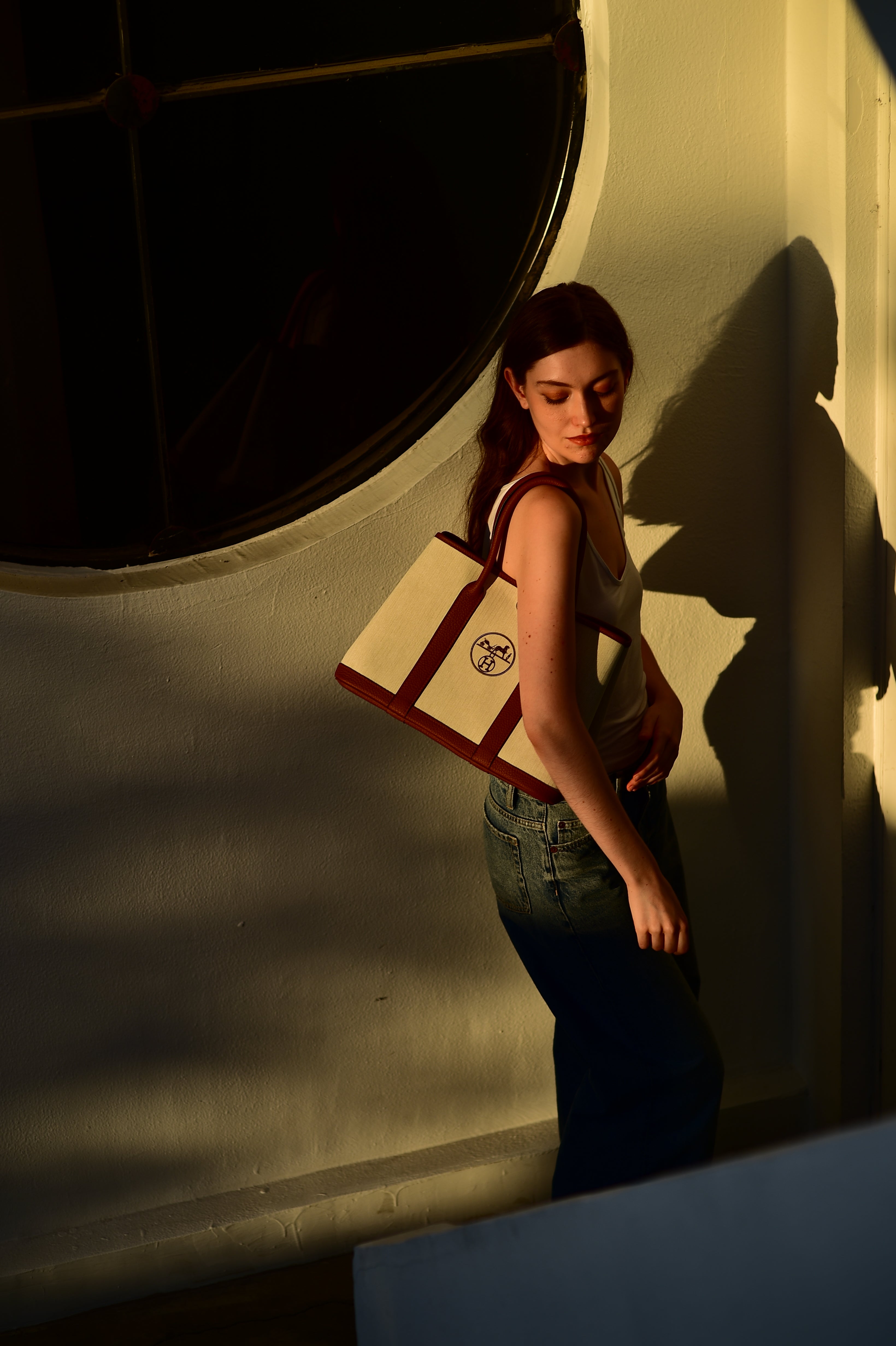 Upcycled Hermès Dust Bag Garden Party Bag 36-Brown