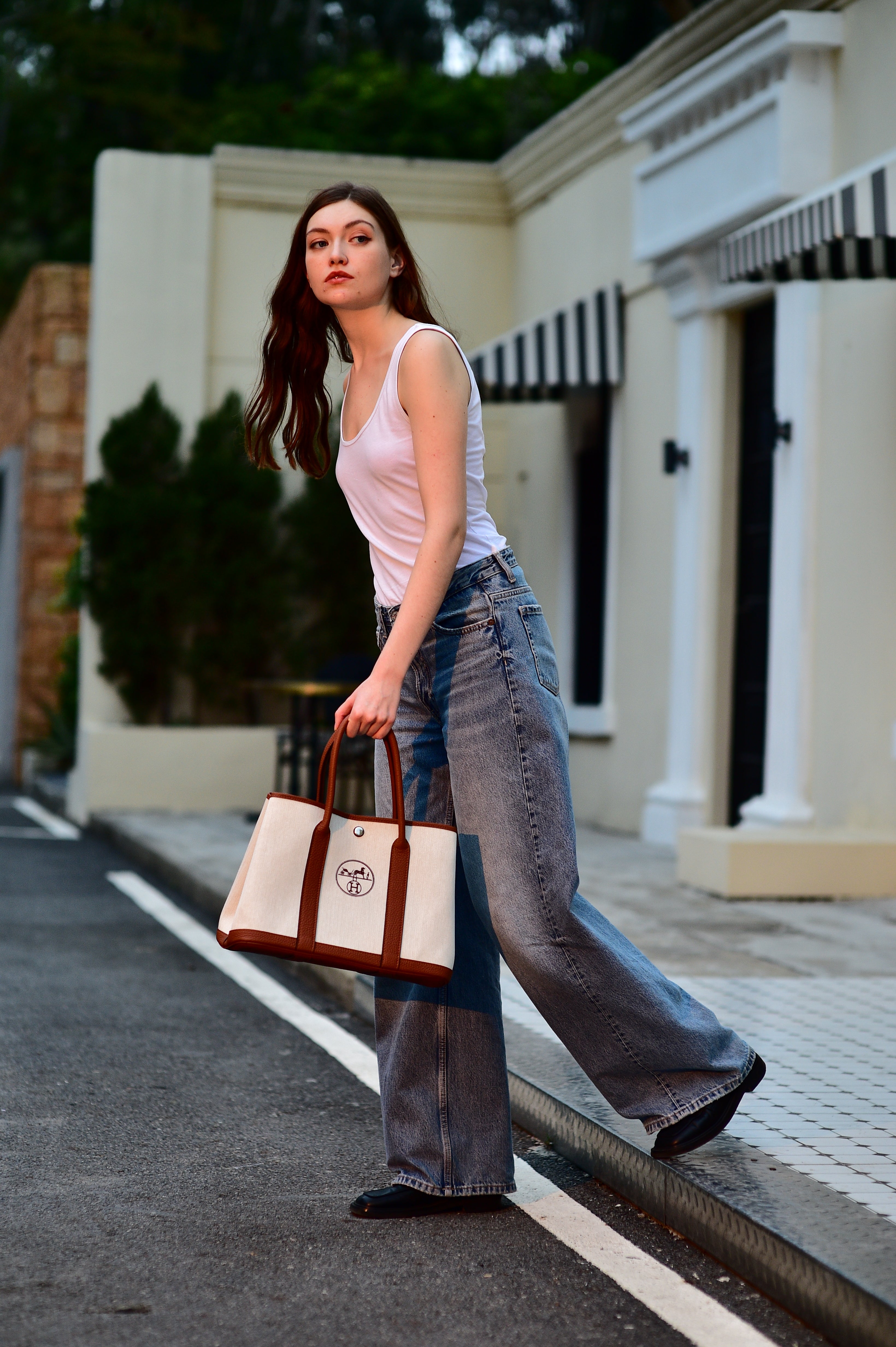 Upcycled Hermès Dust Bag Garden Party Bag 36-Brown