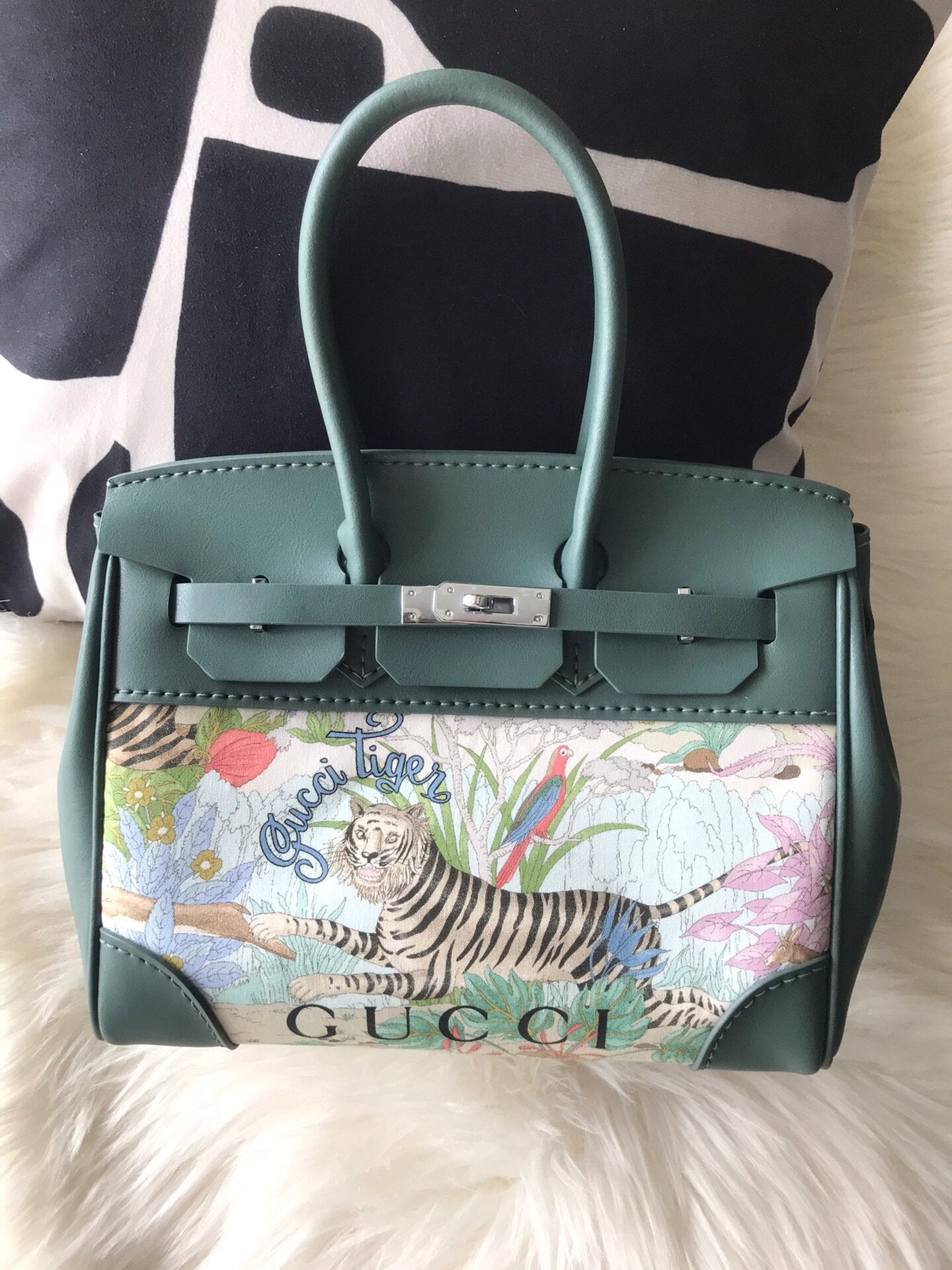 Gucci Tiger Zip Pouch Upcycled from online Authentic Gucci Dust Bag