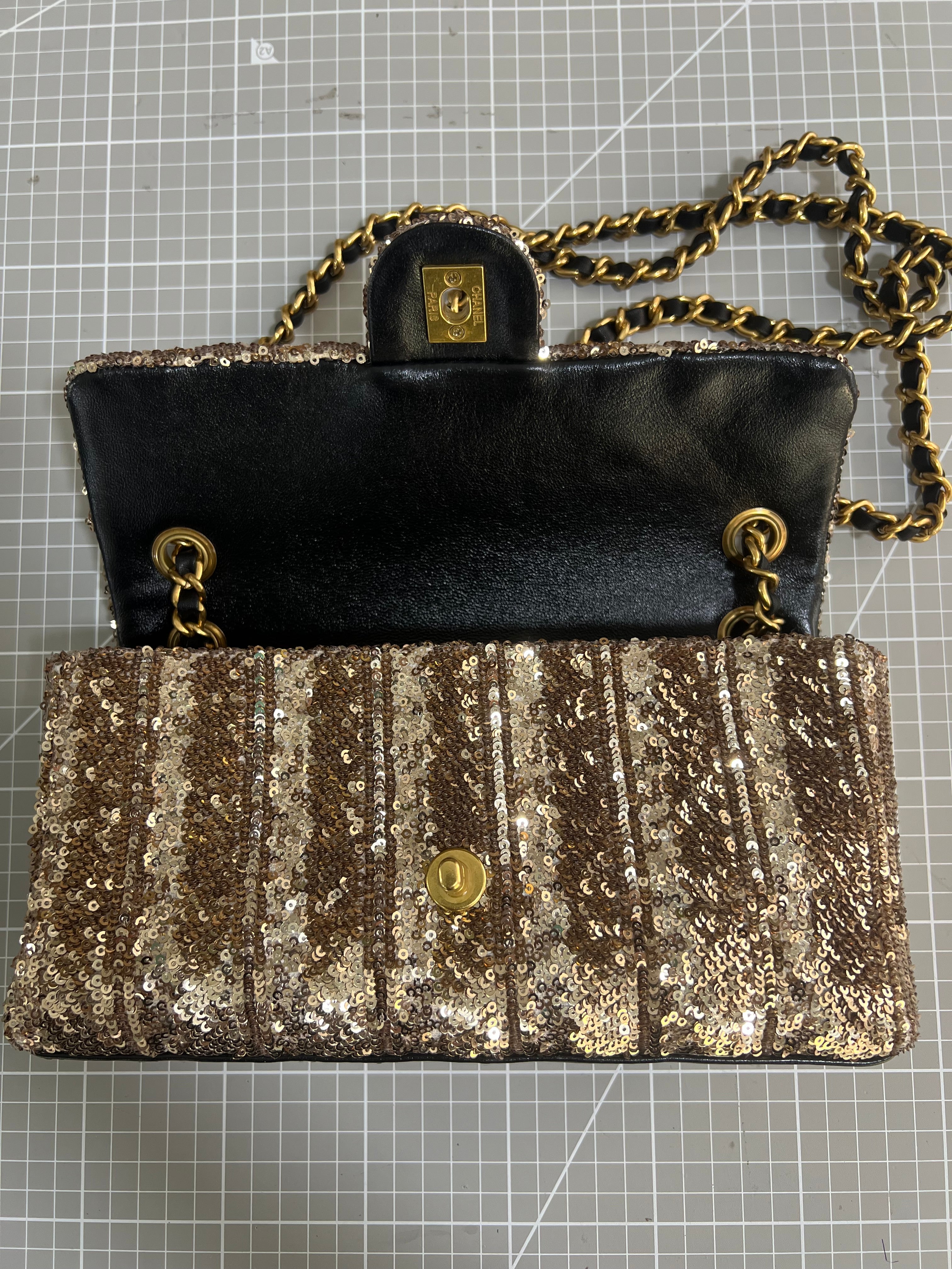 Sequined Fabric Upcycled Chanel-style Bag: A Glamorous Fashion Statement