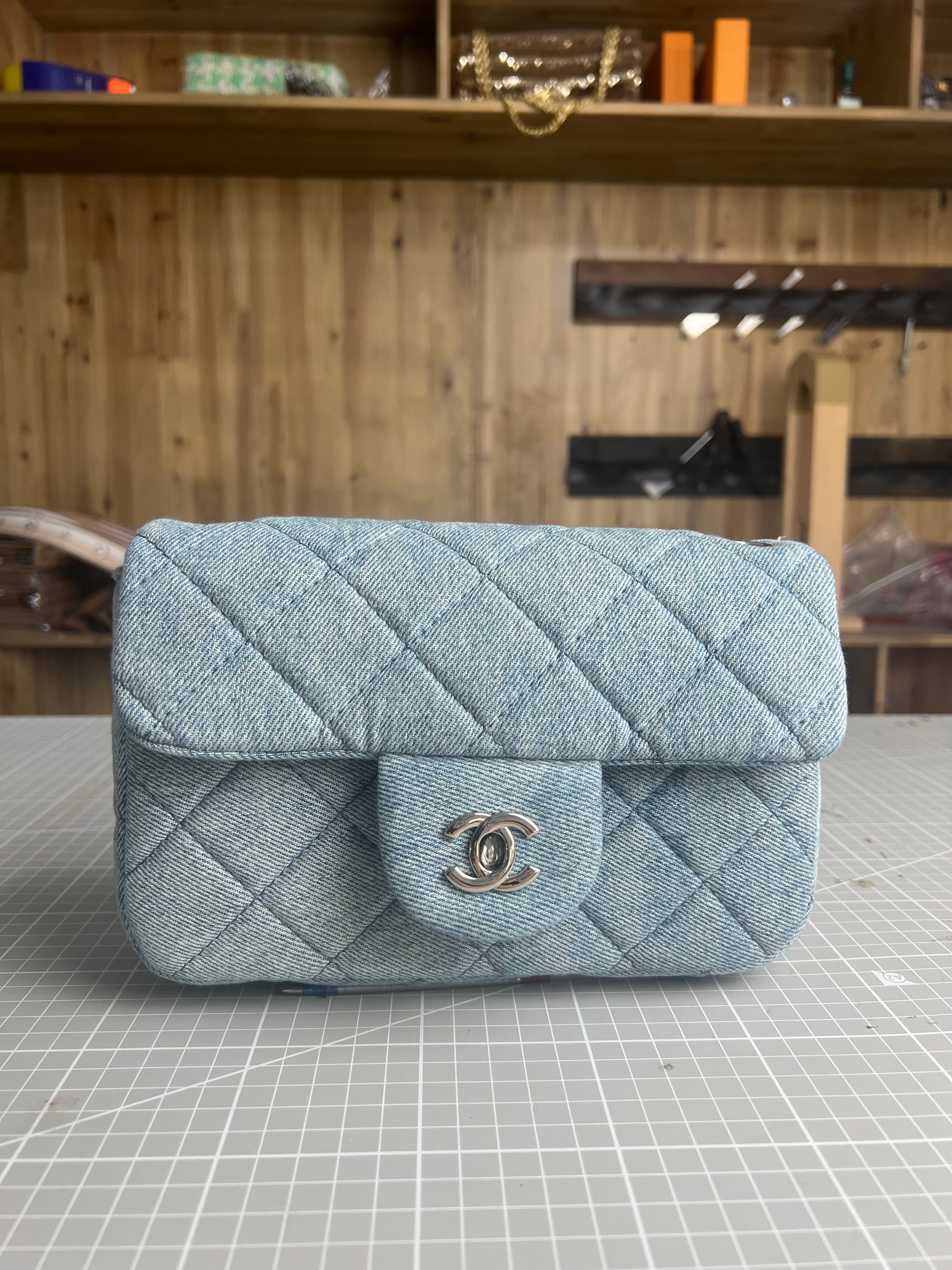 Upcycled Denim Chic: Chanel-Inspired Bag Crafted from Recycled Denim