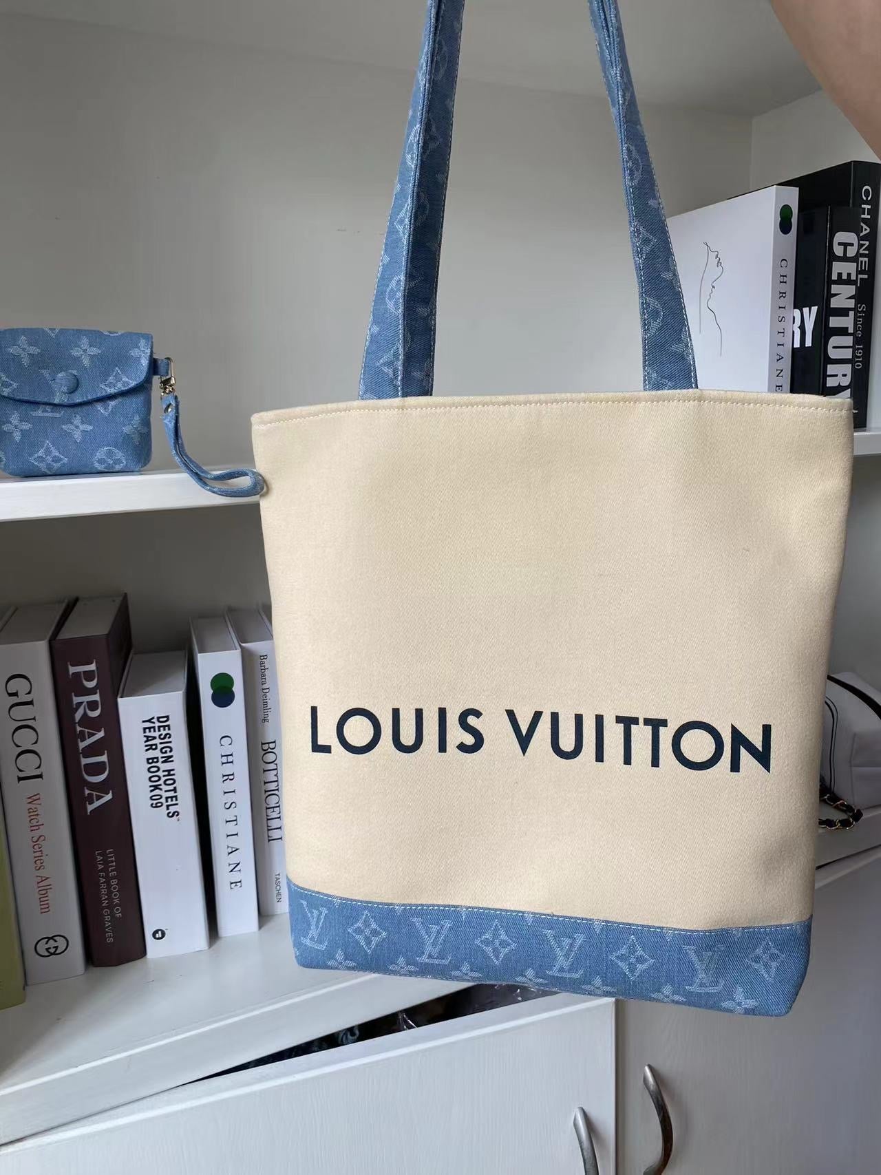 Louis Vuitton Dust Bag and Denim Tote Bag