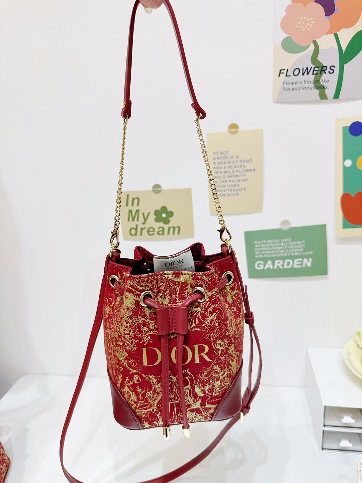 Upcycled Dior Dust Bag Bucket Bag