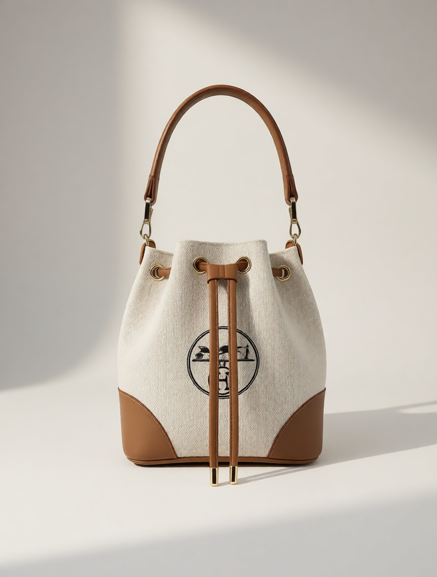 Upcycled Hermès Dust Bag Bucket Bag Upcycled Hermès Dust Bag Bucket Bag