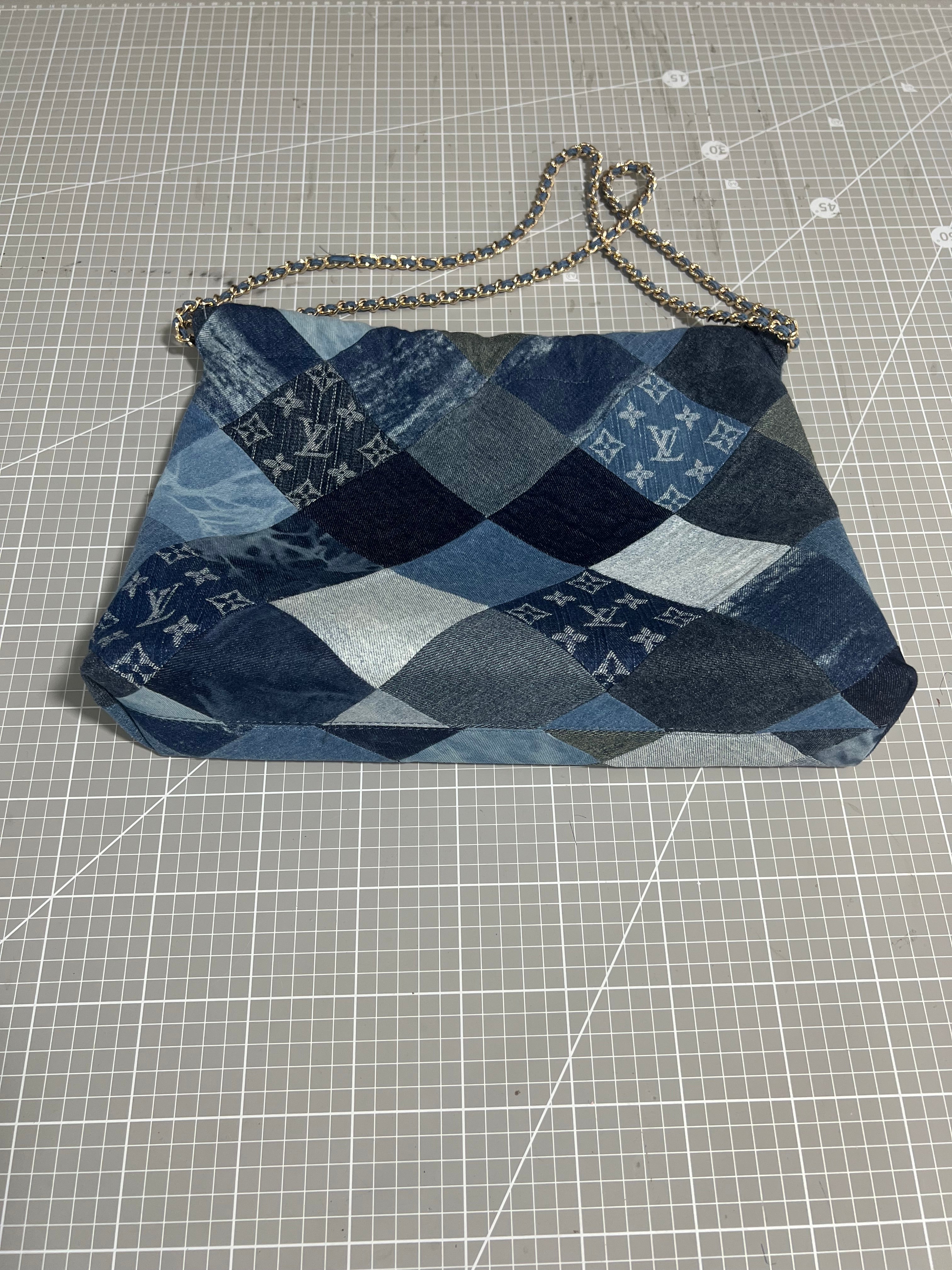 Upcycled Louis Vuitton Denim Patchwork Bag