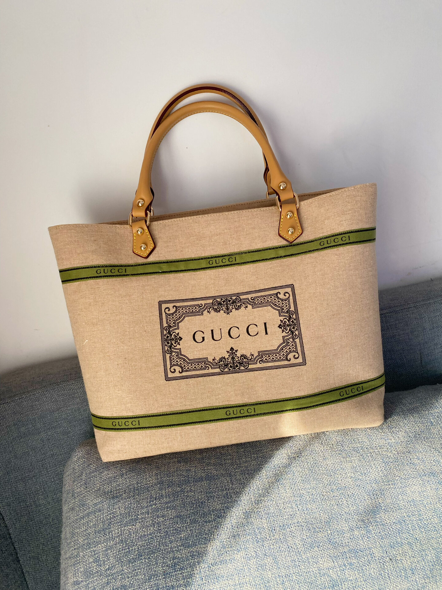 Upcycled Gucci Dust Bag Tote Bag