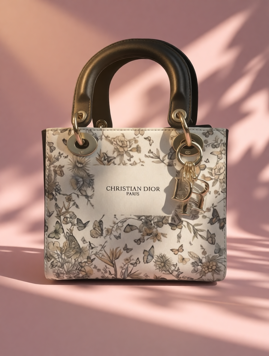 Upcycled Floral Elegance: Dior Dust Bag Transformed into a Lady Dior-Inspired Bag