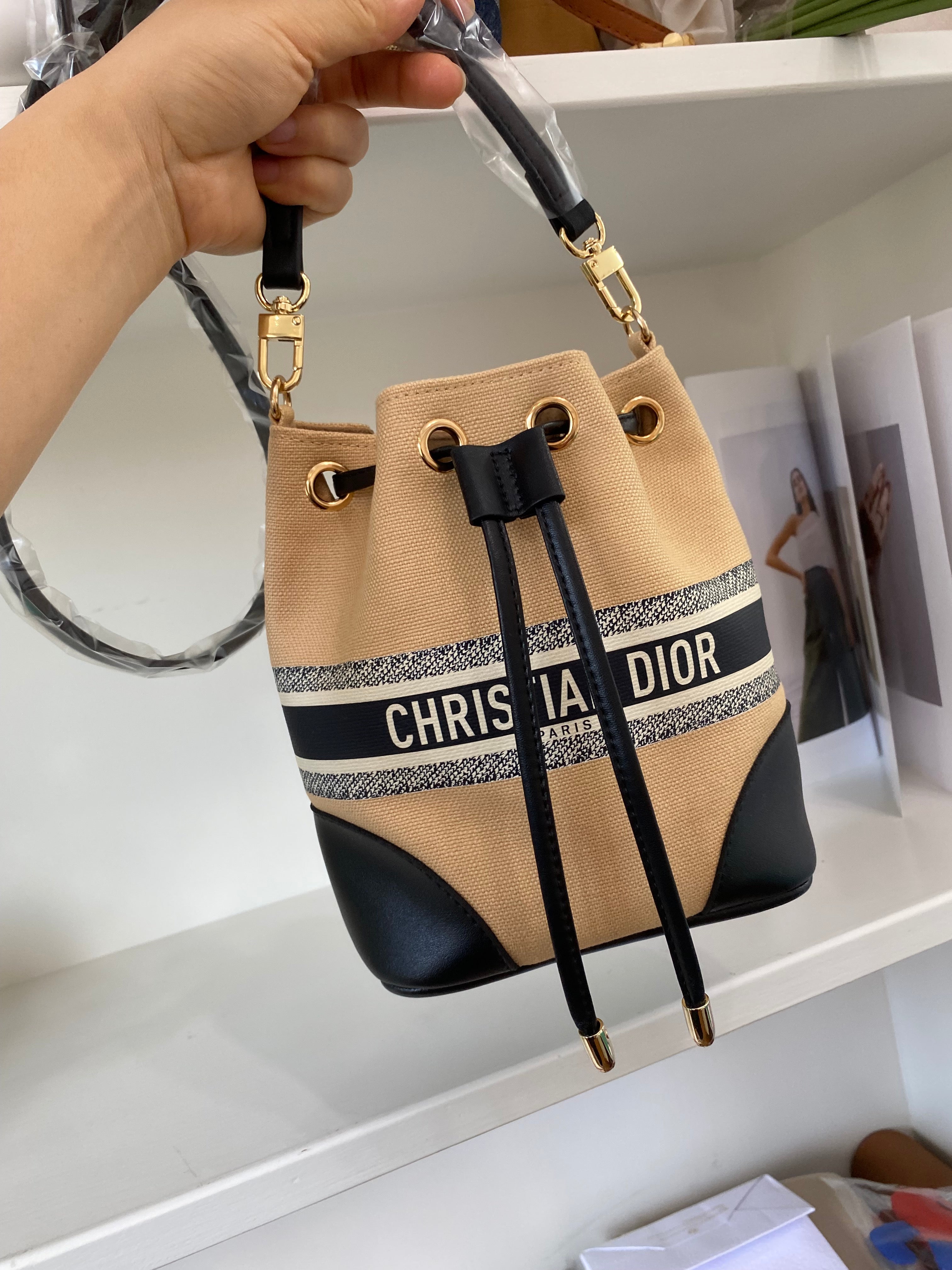 Vintage dior bucket bag sale