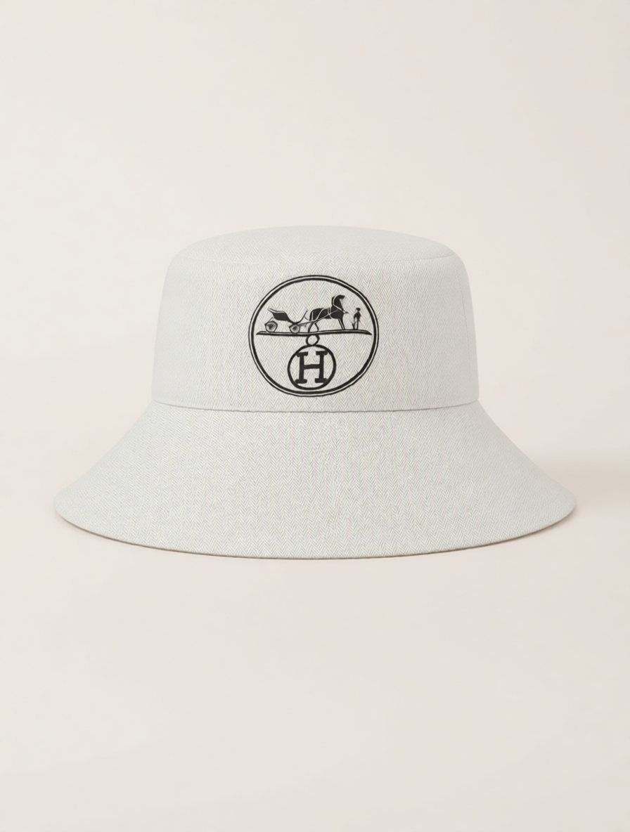 Upcycled Hermès Dust Bag Fashion Hat display picture 1