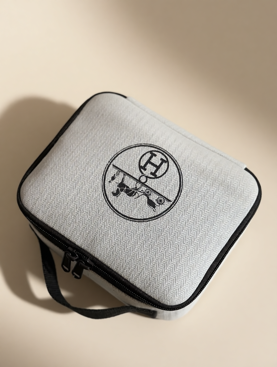 Upcycled Hermès Dust Bag Cosmetic Bag