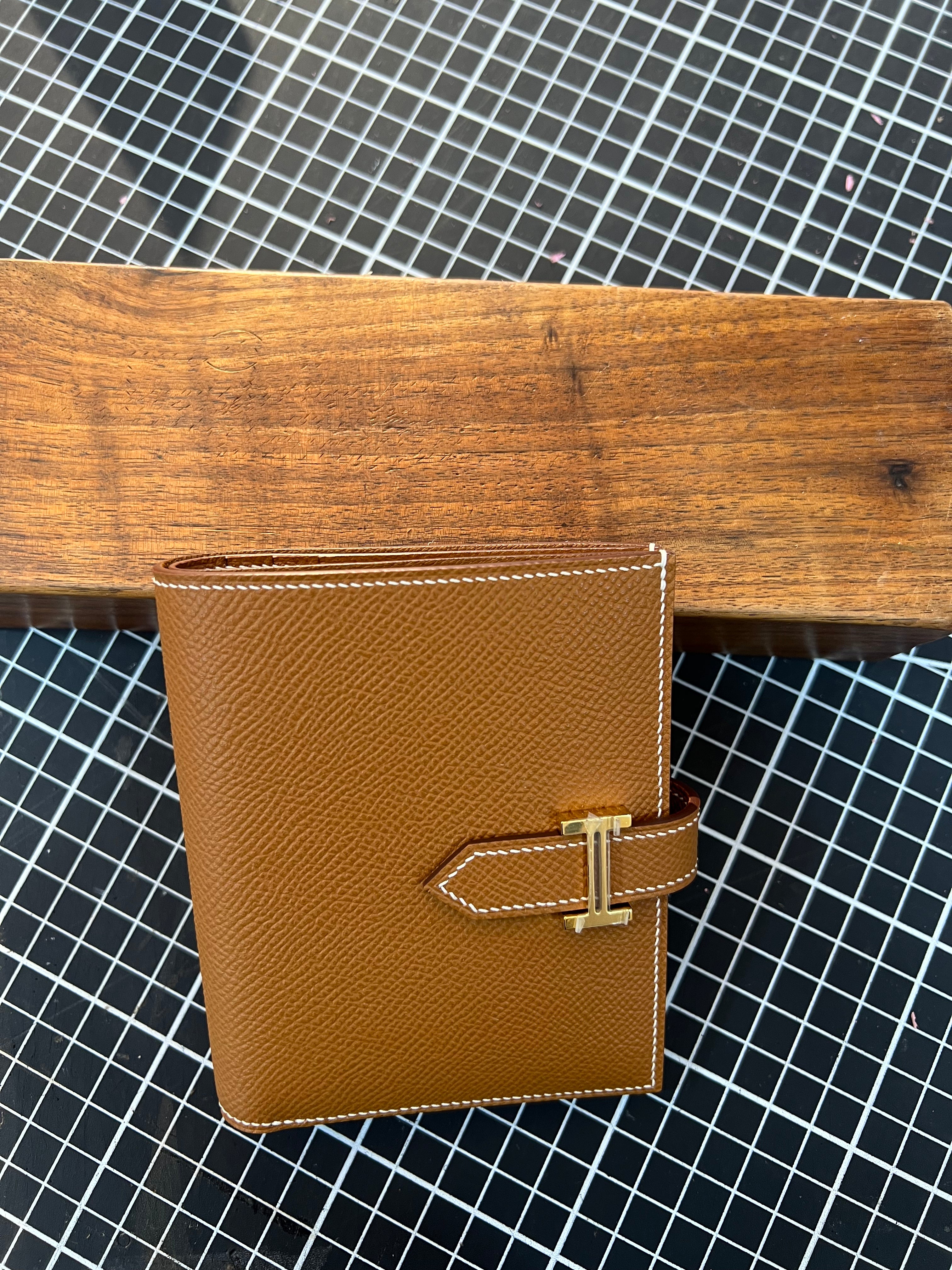 Epsom Leather Compact Wallet with Zip Pocket