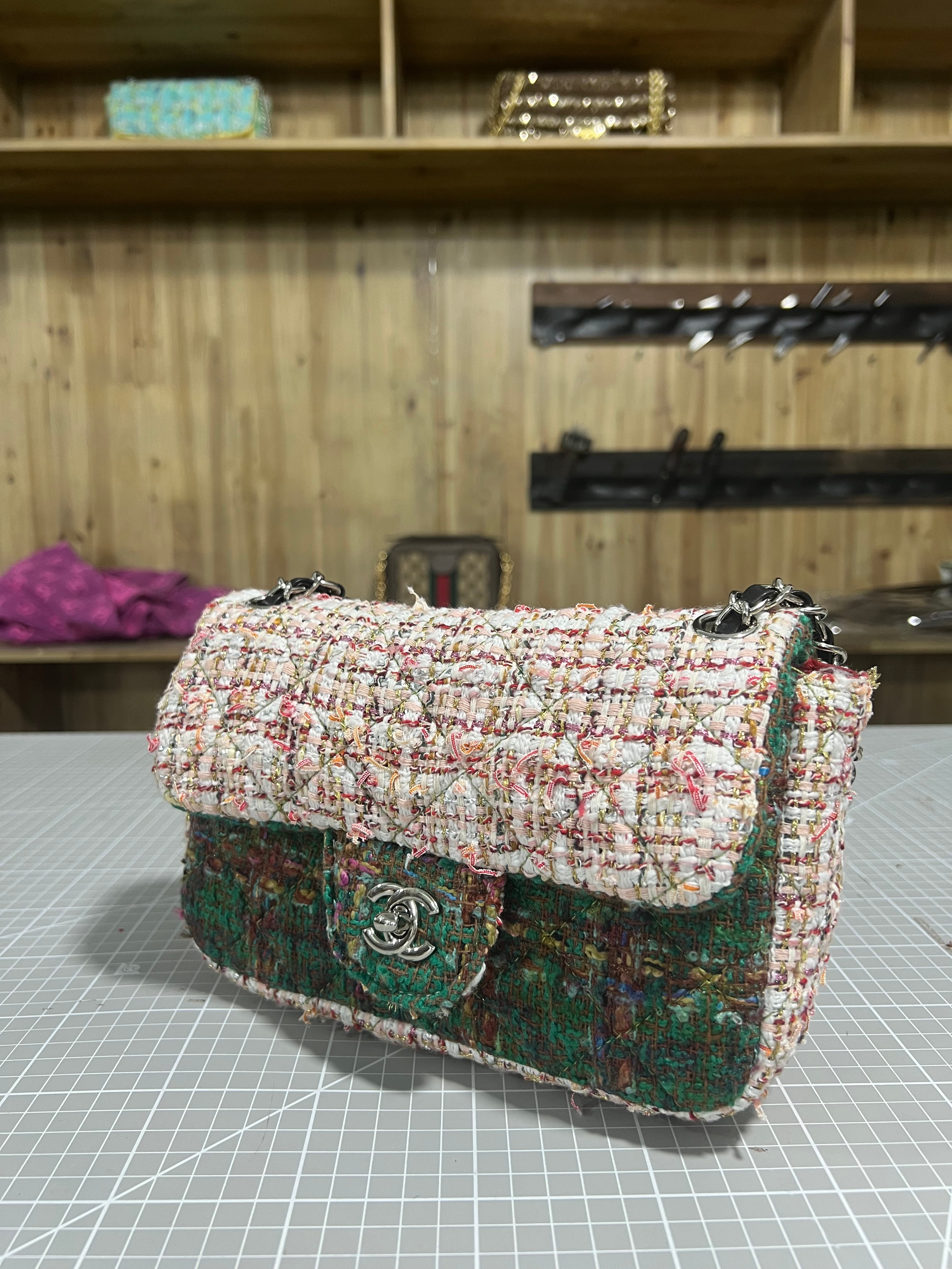 Chanel-Style Multicolored Tweed Bag