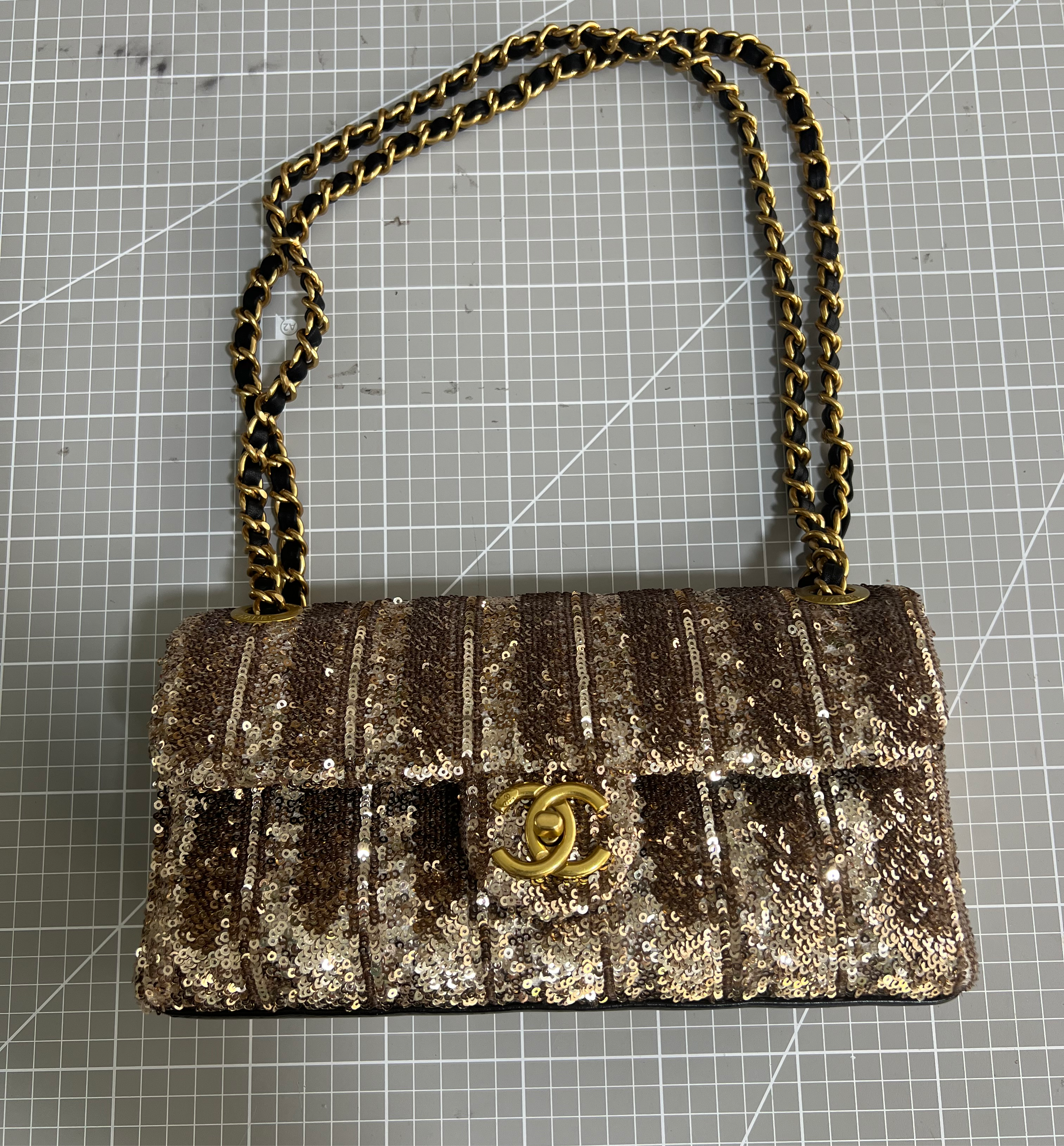 Sequined Fabric Upcycled Chanel-style Bag: A Glamorous Fashion Statement