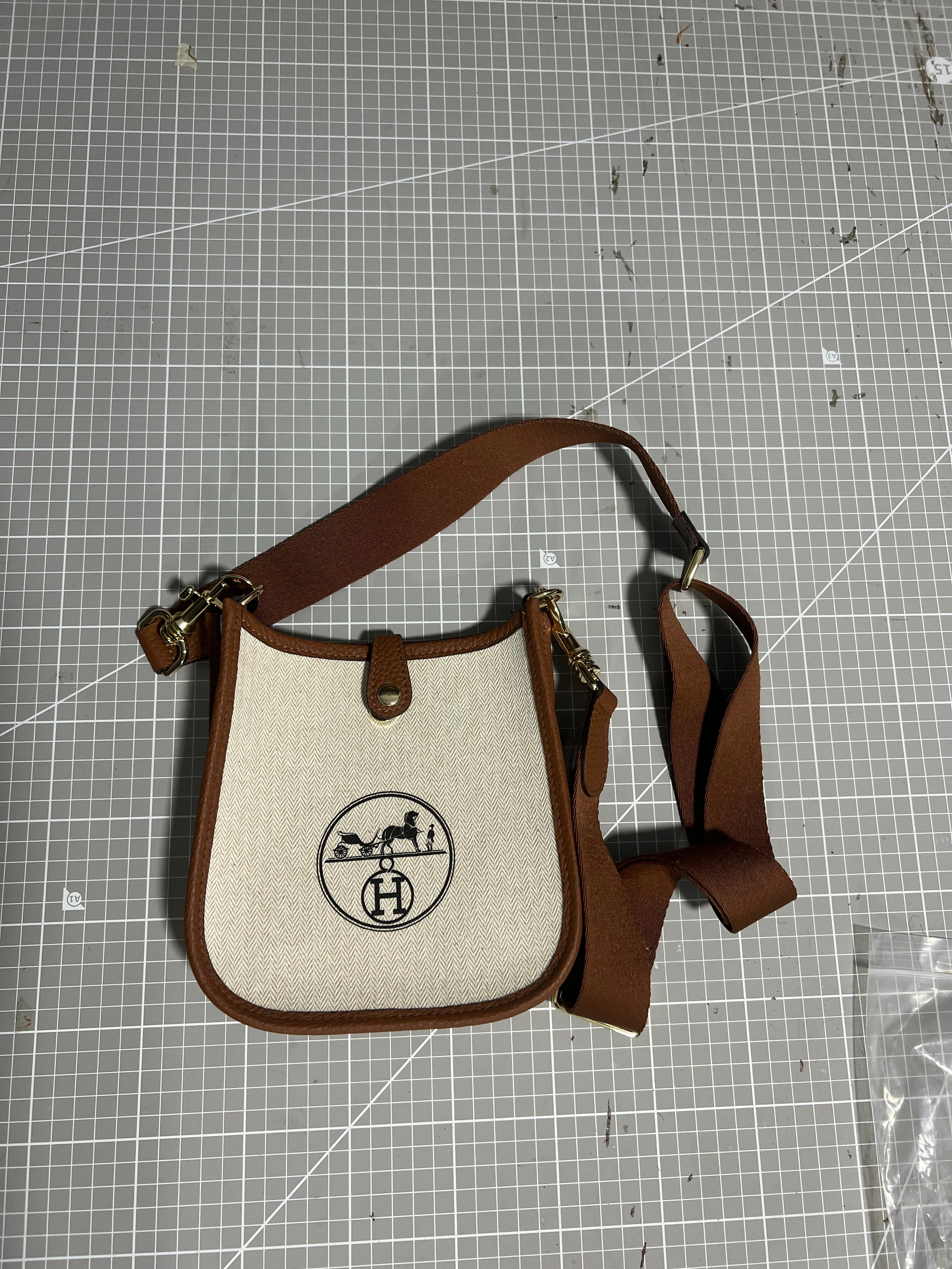 Upcycled Hermès Dust Bag Crossbody Bag