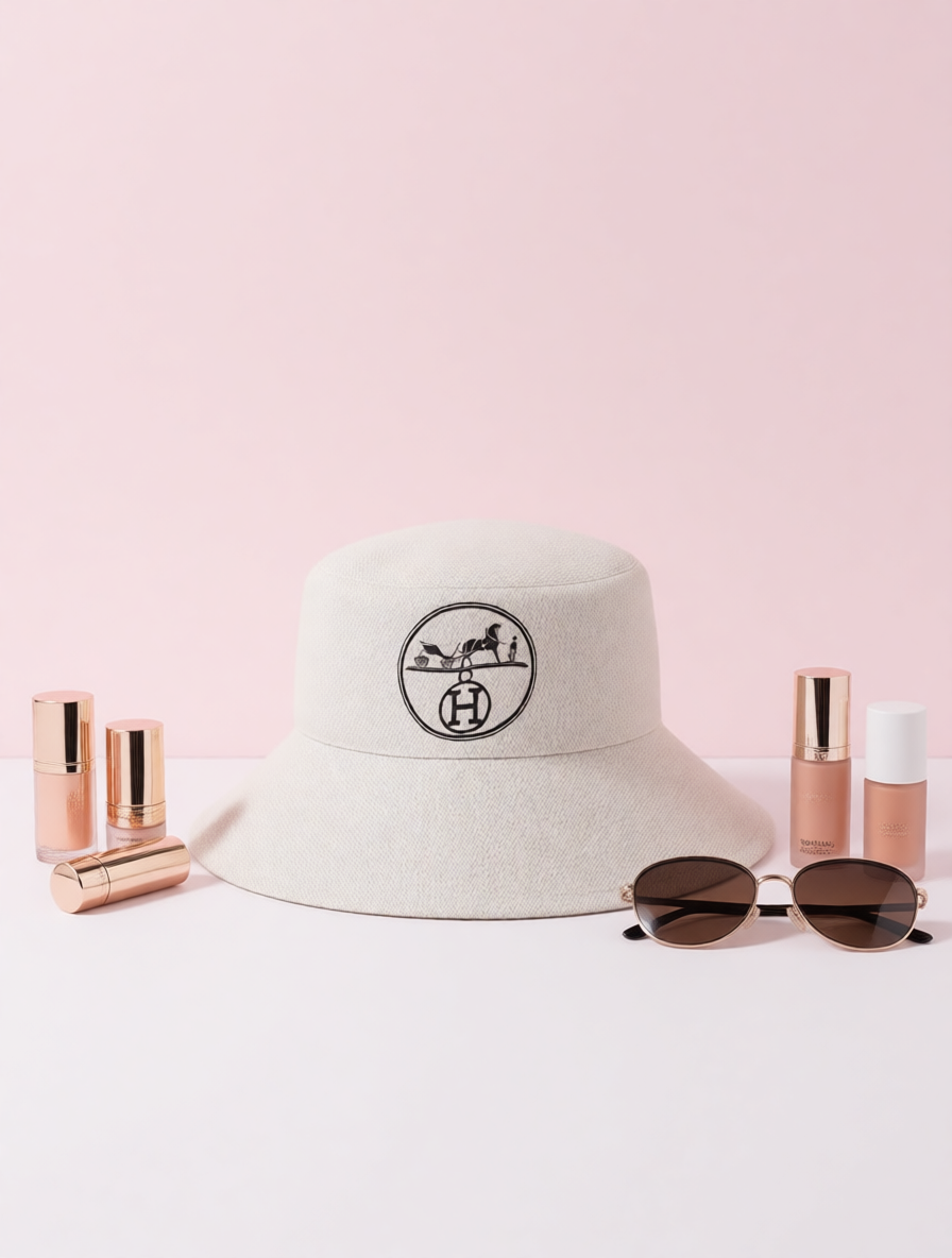 Upcycled Hermès Dust Bag Fashion Hat