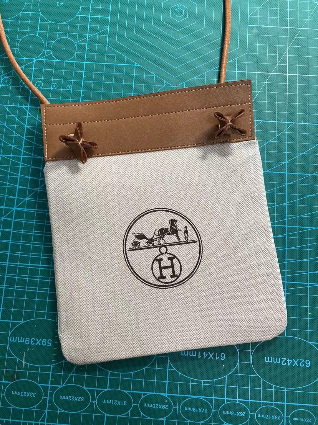 Upcycled Hermès Dust Bag Phone Pouch