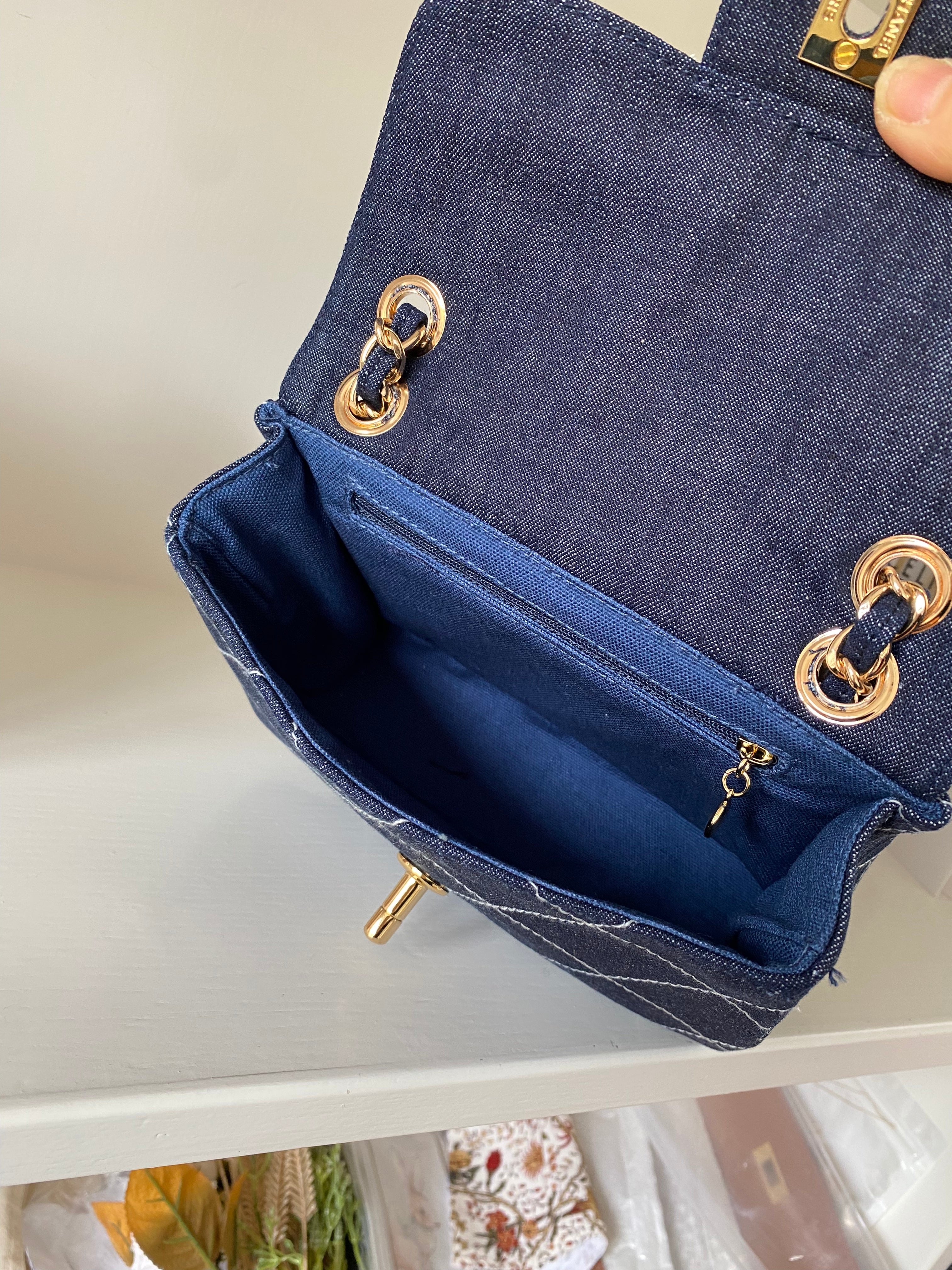 Chanel-Style Denim Flap Bag