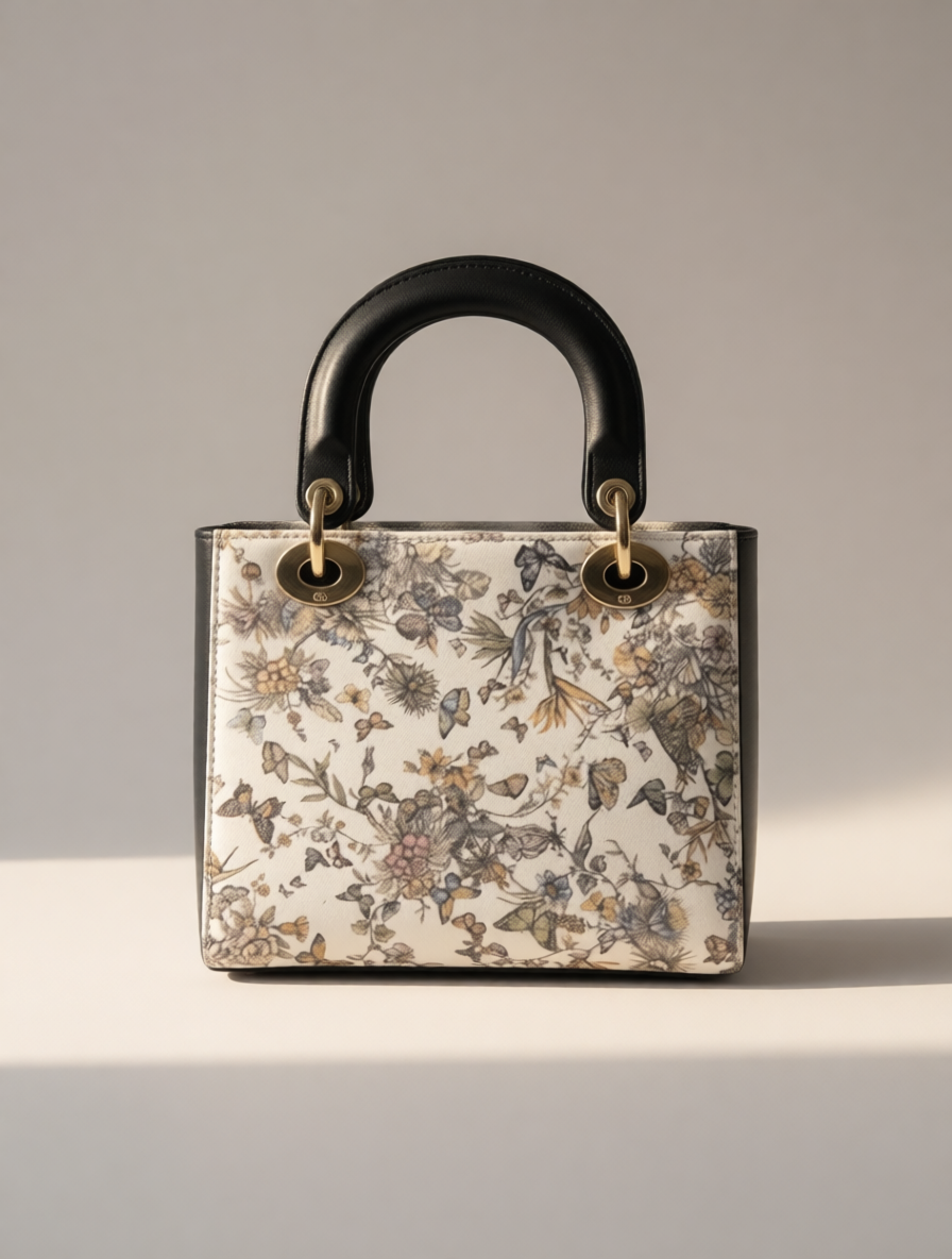 Upcycled Floral Elegance: Dior Dust Bag Transformed into a Lady Dior-Inspired Bag