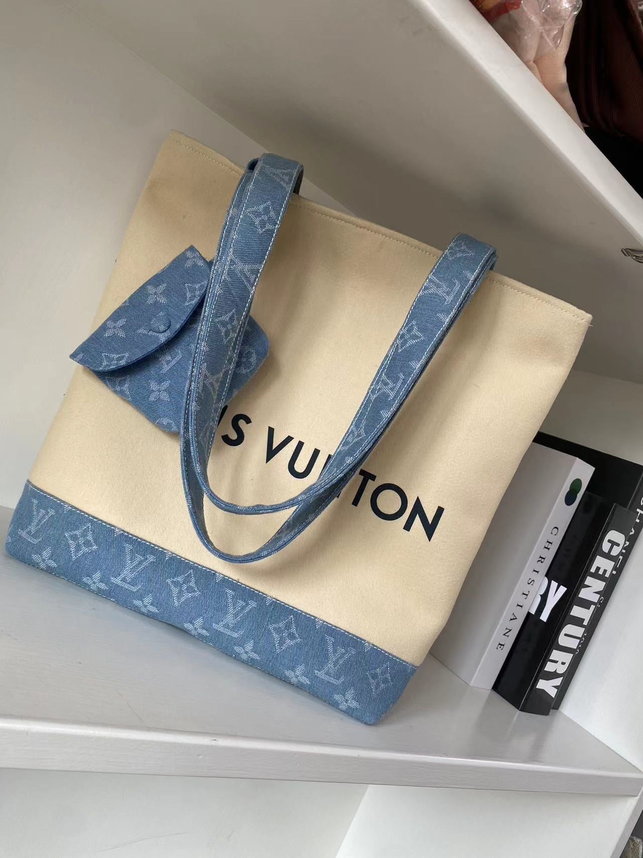 Louis Vuitton Dust Bag and Denim Tote Bag