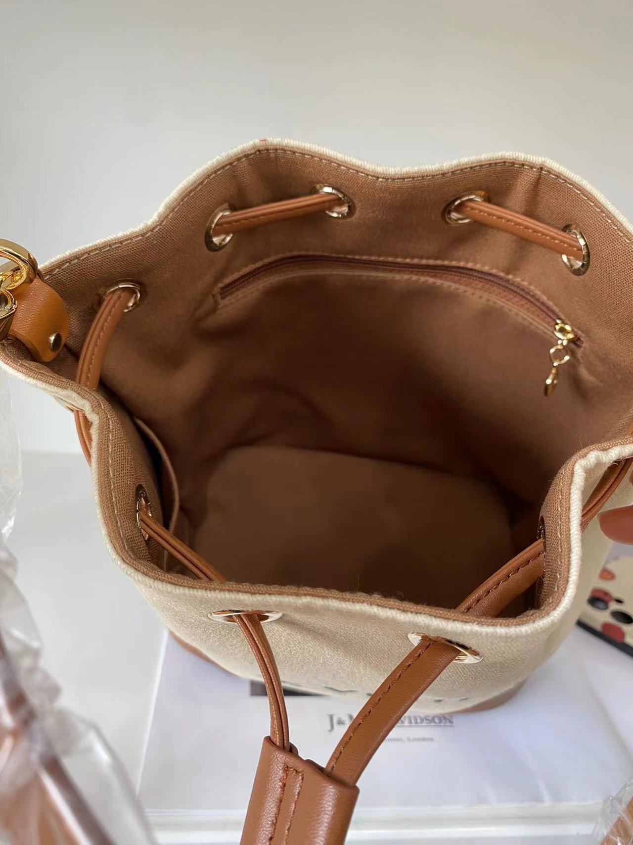 Upcycled LV Dust Bag Bucket Bag