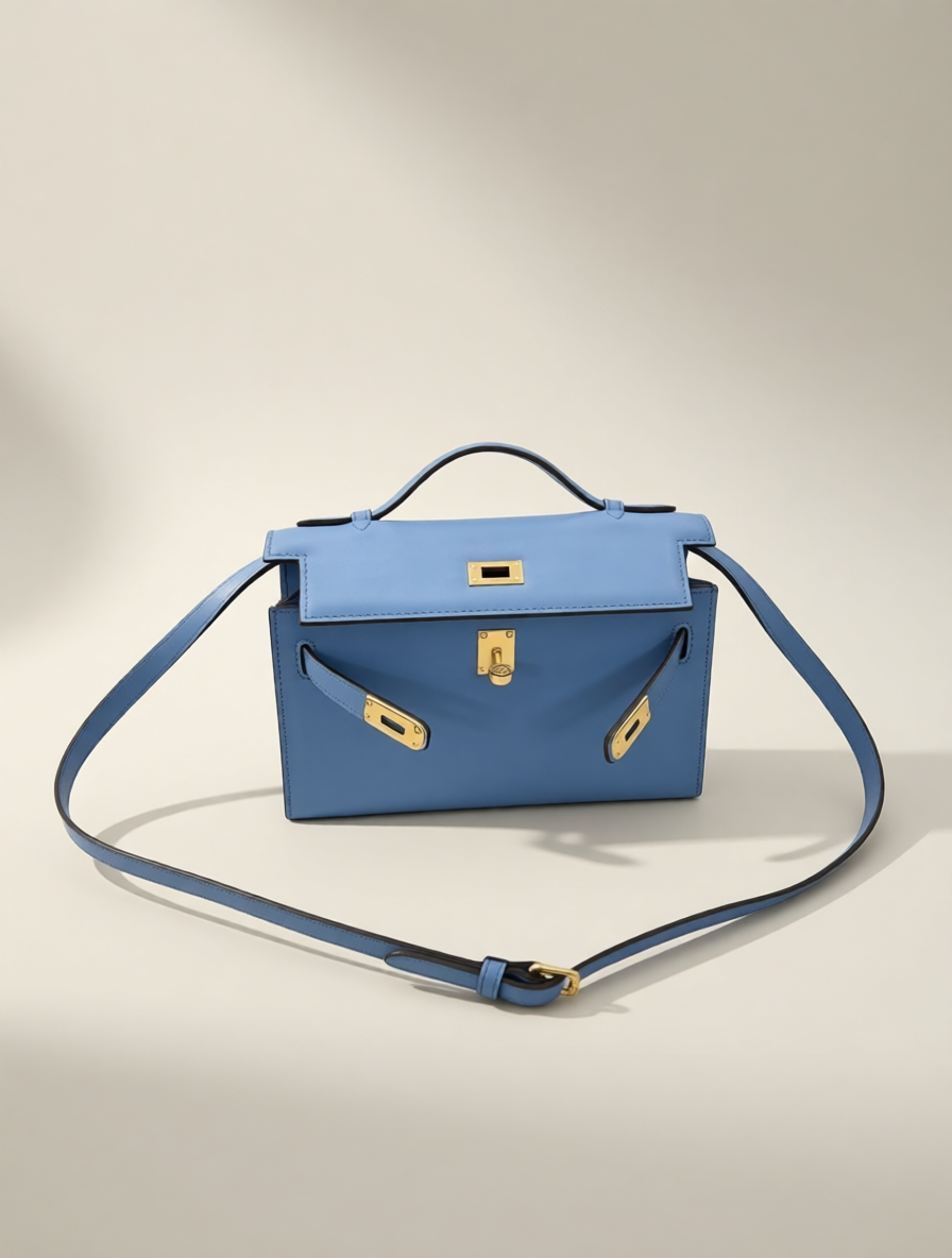 Reimagined Kelly-Style Leather Bag · Convertible Shoulder Carry · Handmade