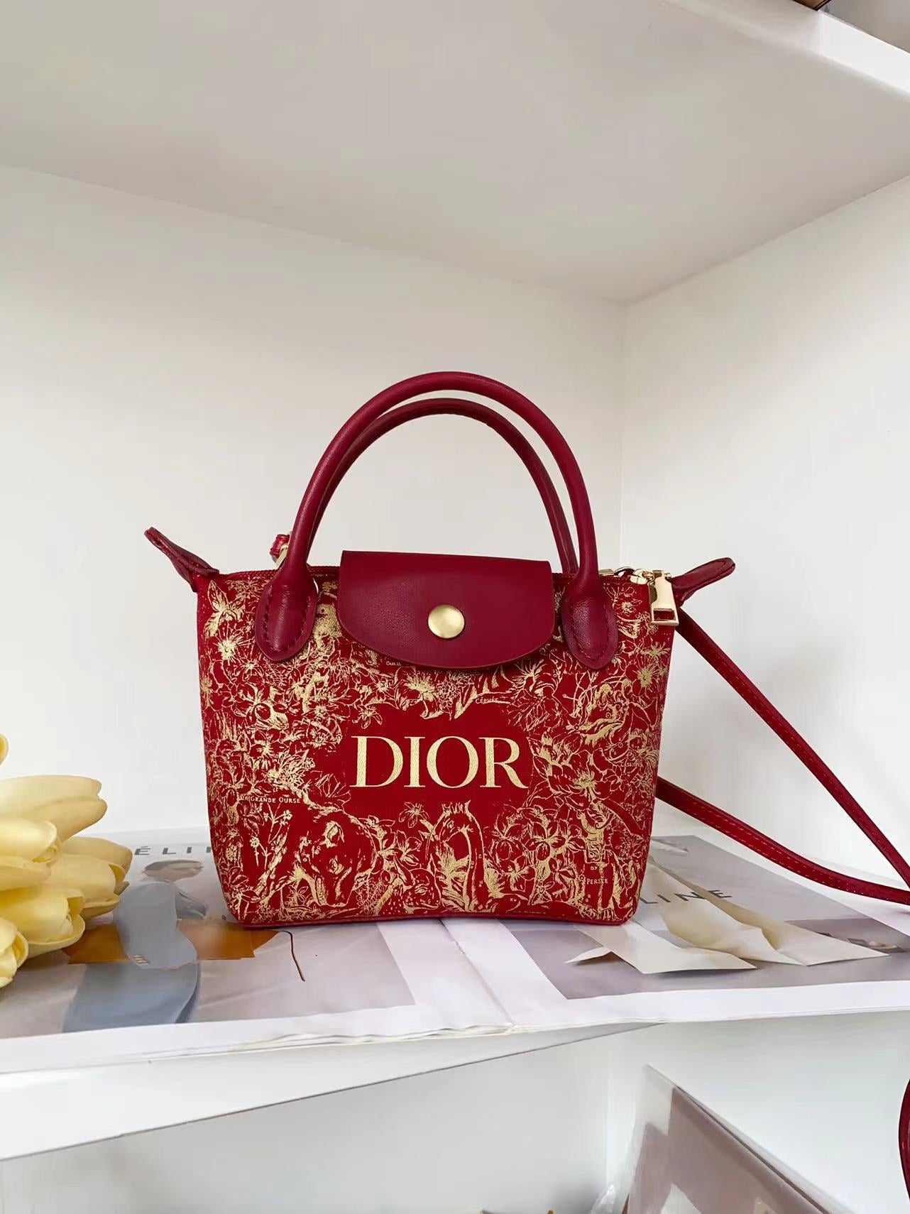 Upcycled Dior Dust Bag Dumpling Bag