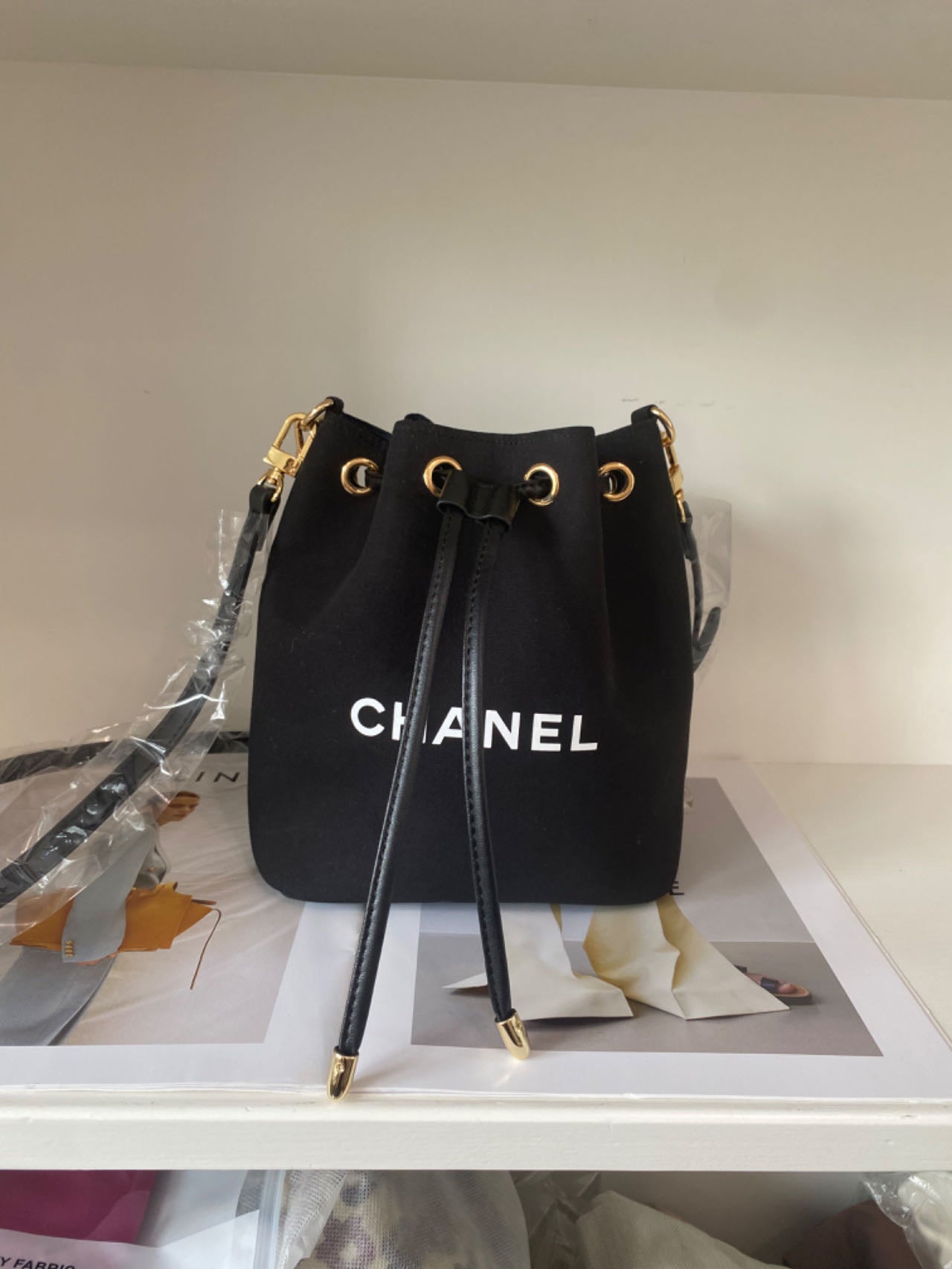 Upcycled Chanel Dust Bag Bucket Bag