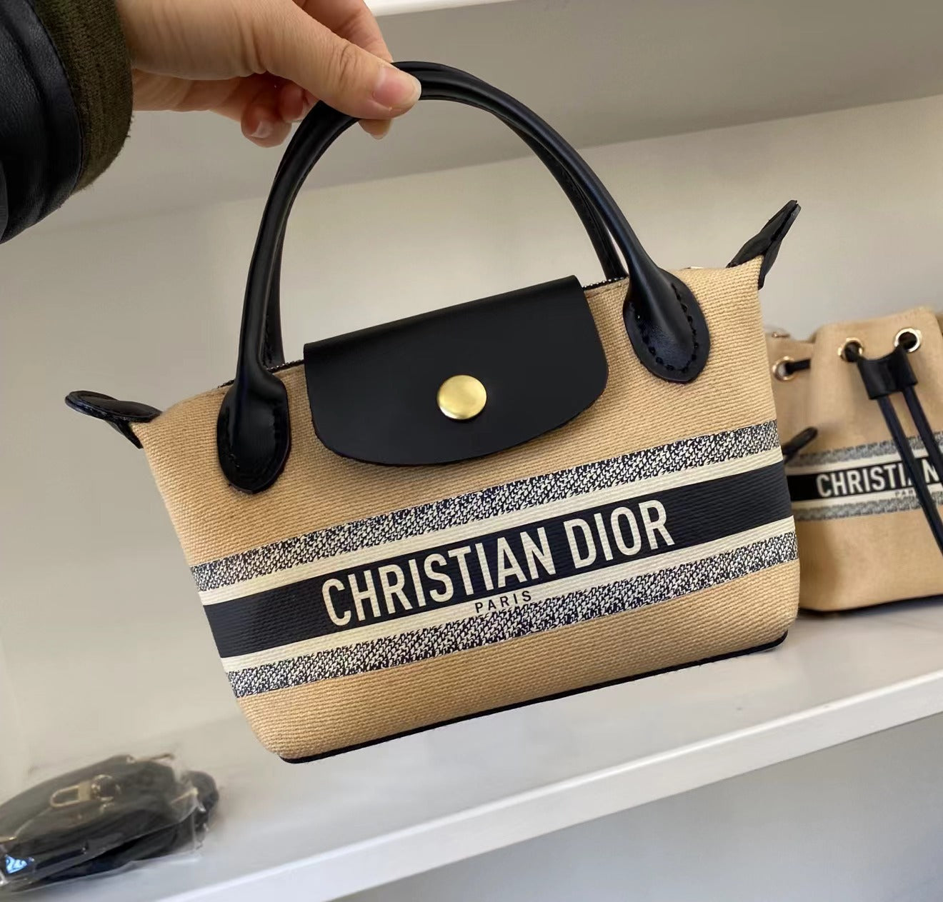 Upcycled Dior Dust Bag Dumpling Bag