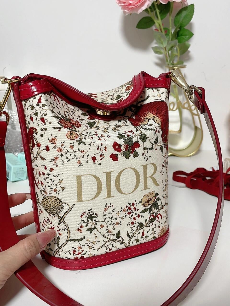 Upcycled Dior Dust Bag Bucket Bag