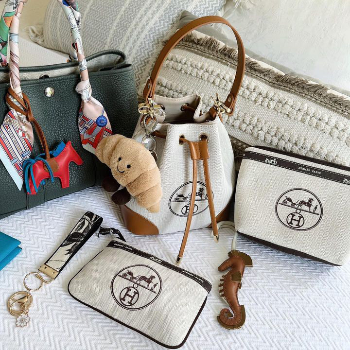 Upcycled Hermès Dust Bag Bucket Bag - Main Image