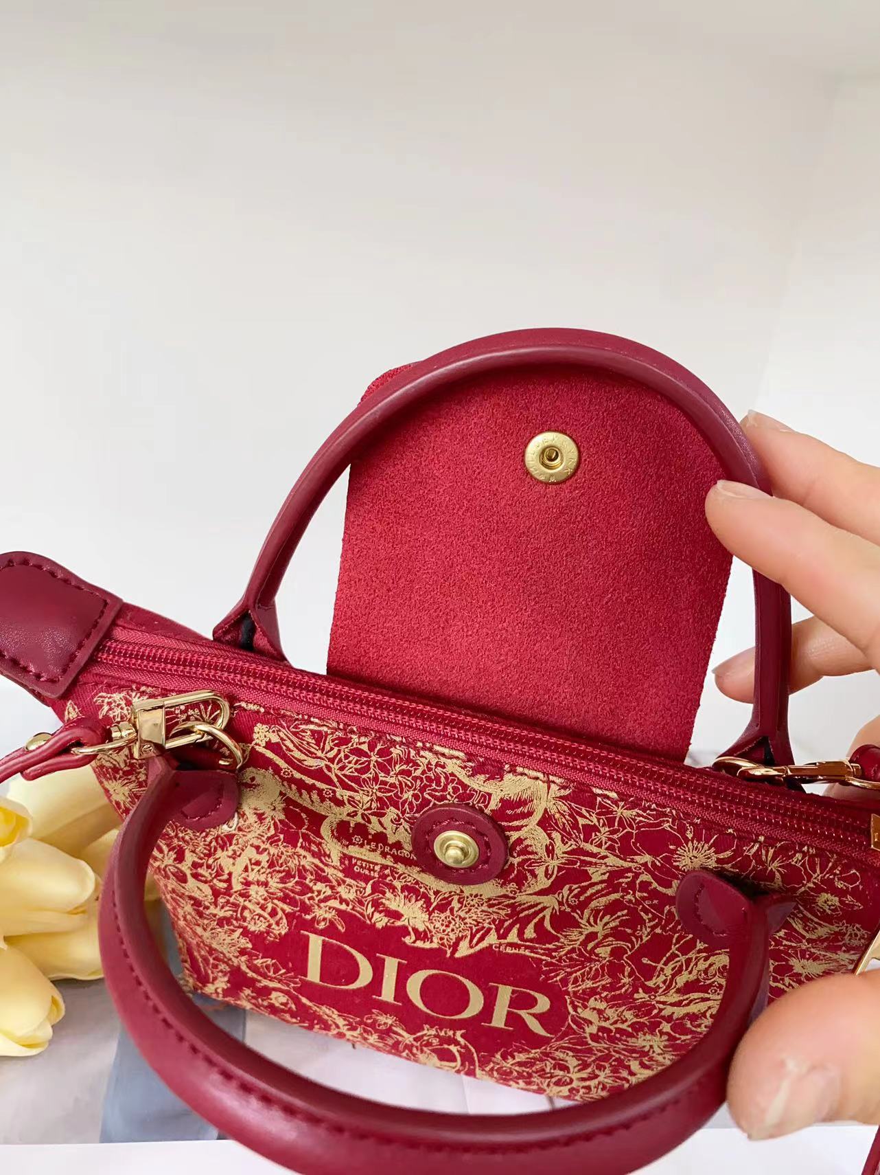 Upcycled Dior Dust Bag Dumpling Bag