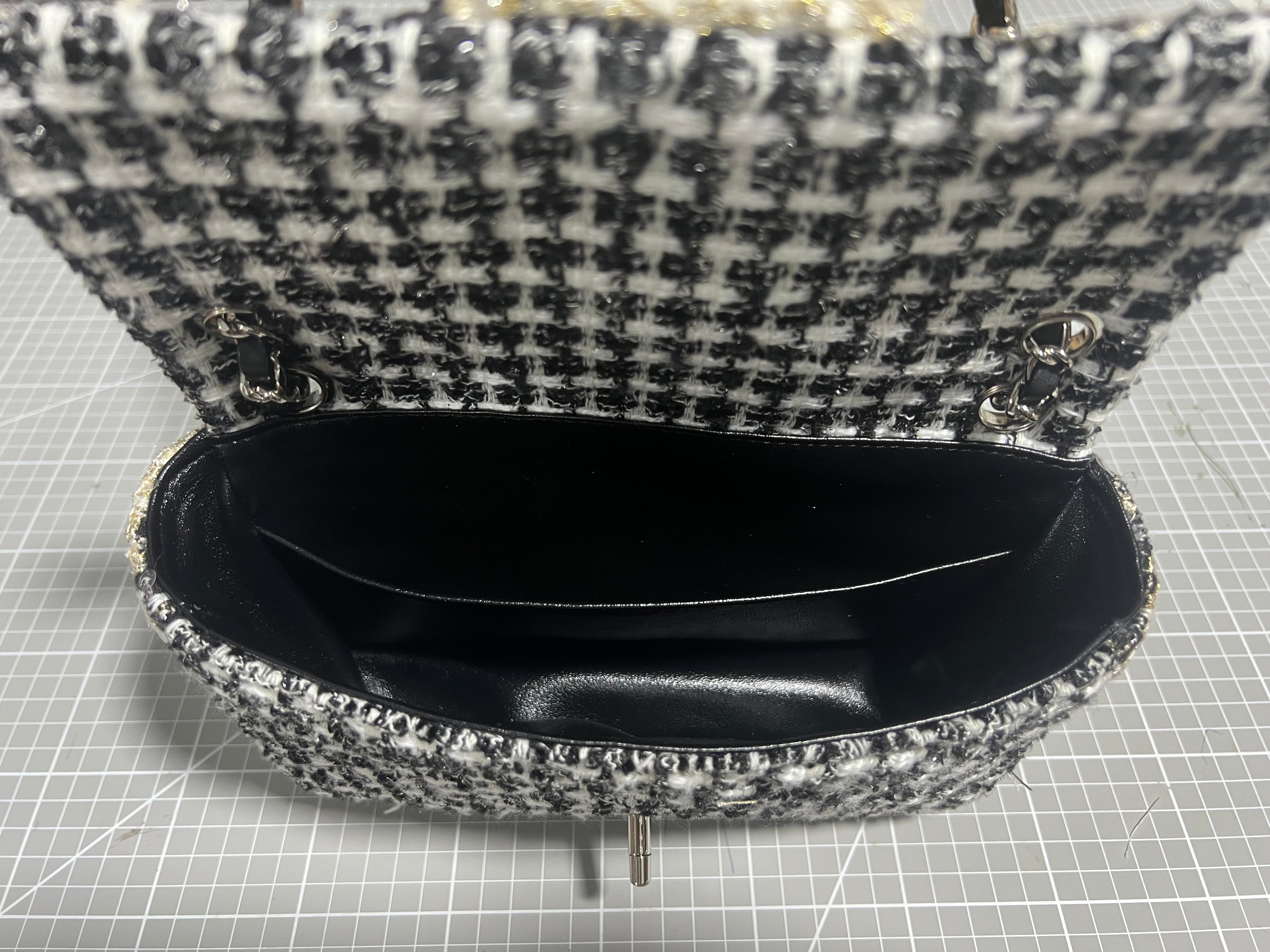 Upcycled Chanel-Style Tweed CF Bag