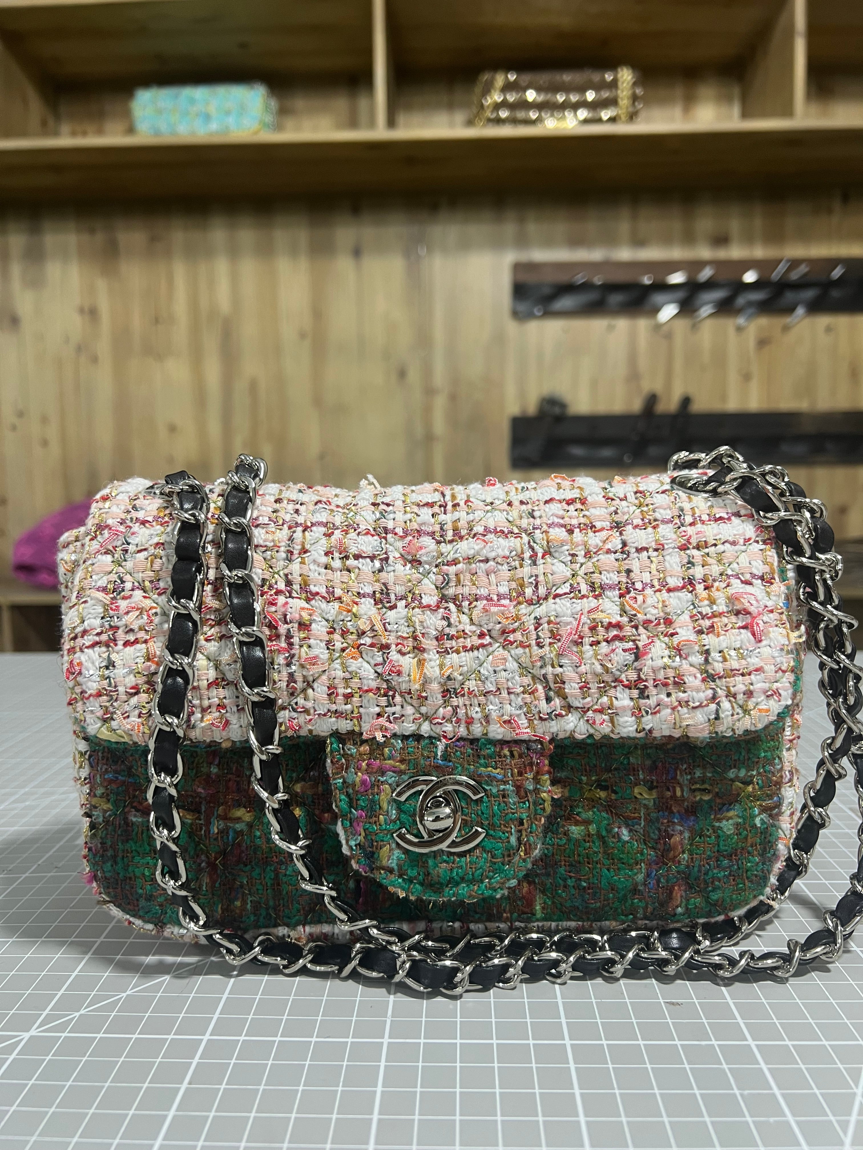 Chanel-Style Multicolored Tweed Bag