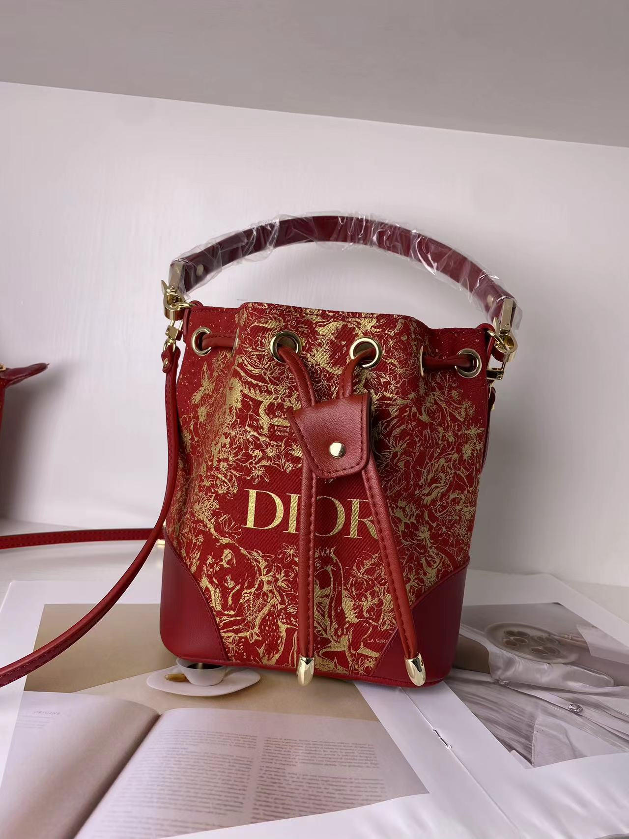 Upcycled Dior Dust Bag Bucket Bag