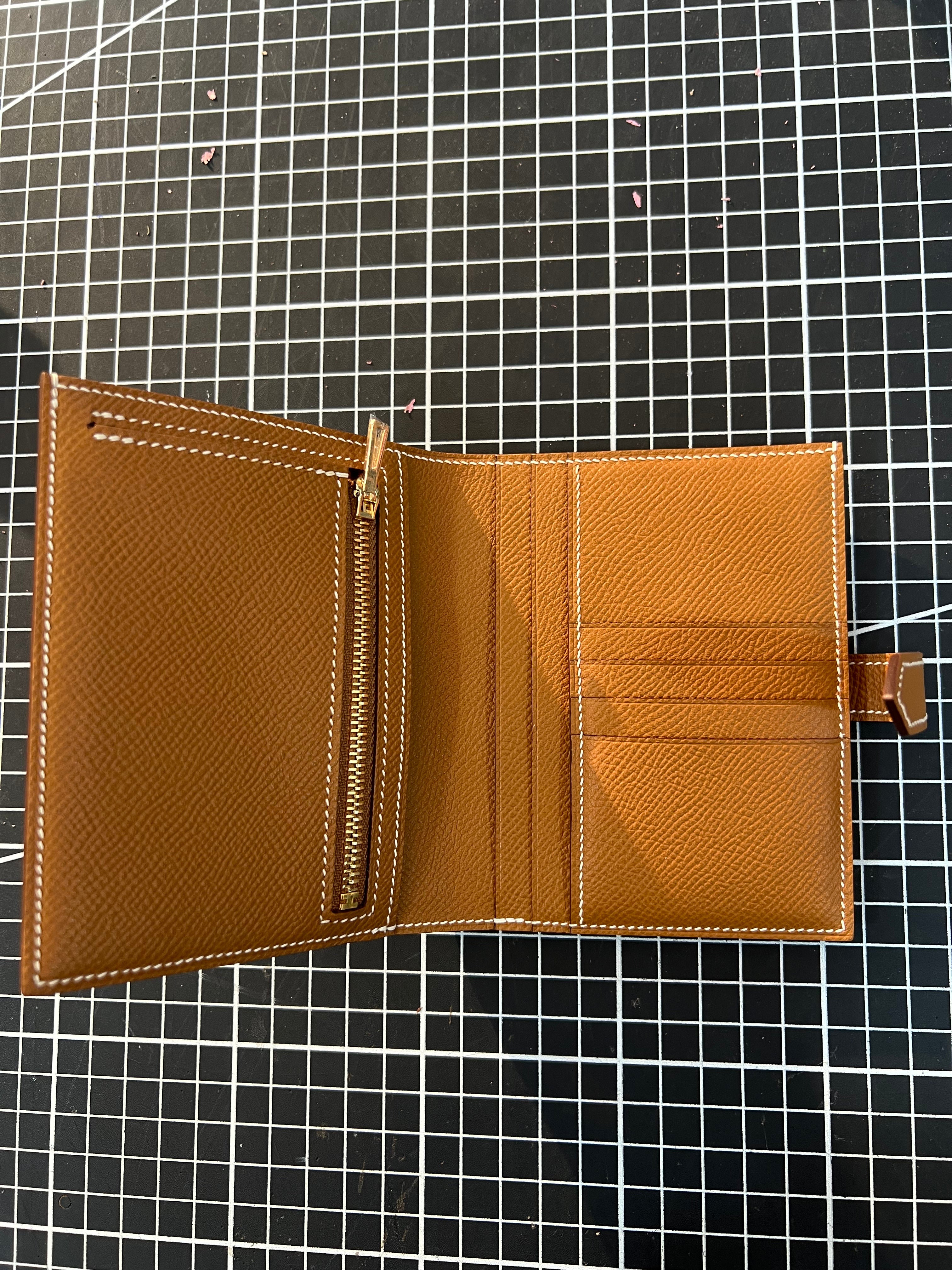Epsom Leather Compact Wallet with Zip Pocket