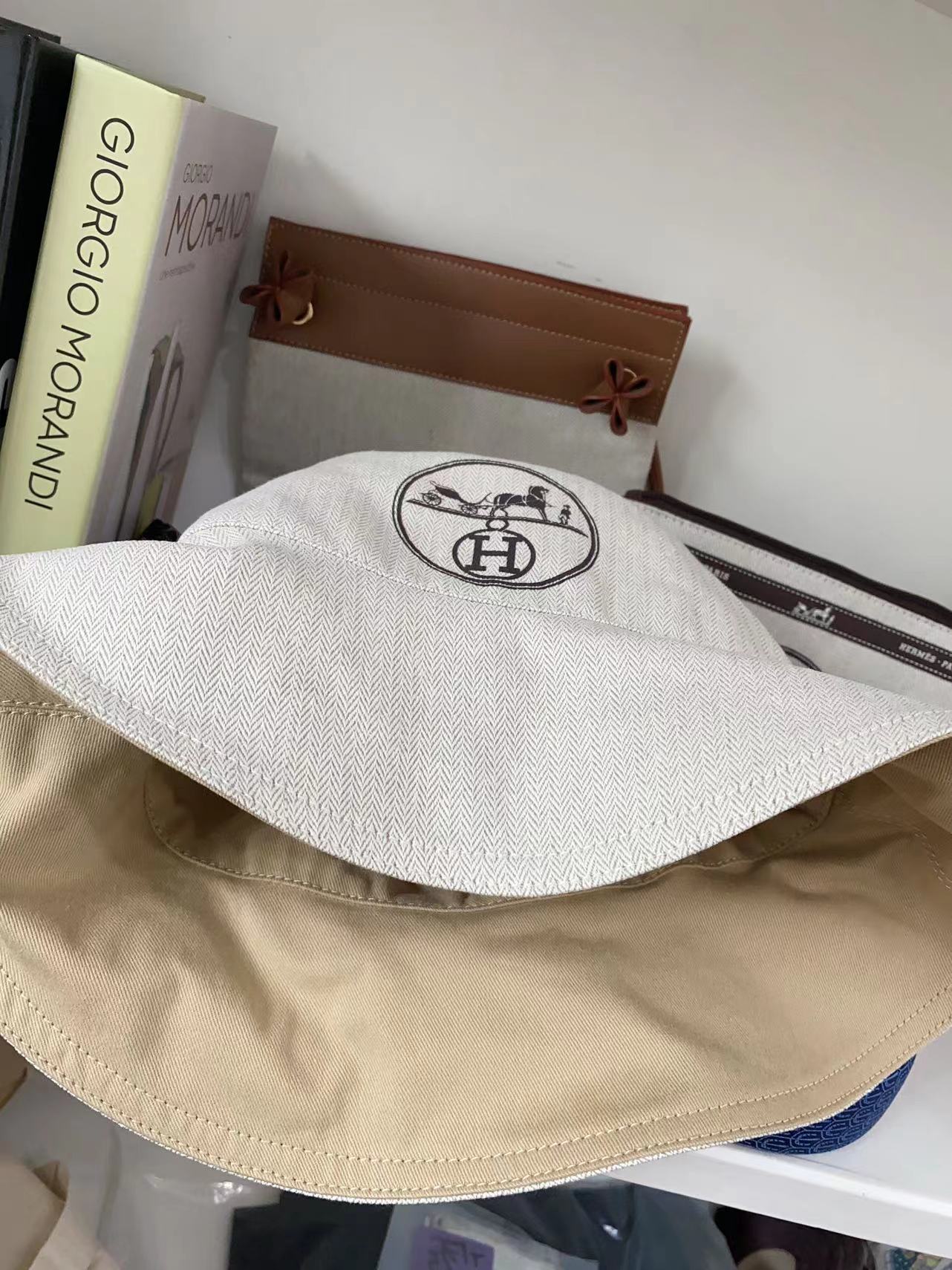 Upcycled Hermès Dust Bag Fashion Hat