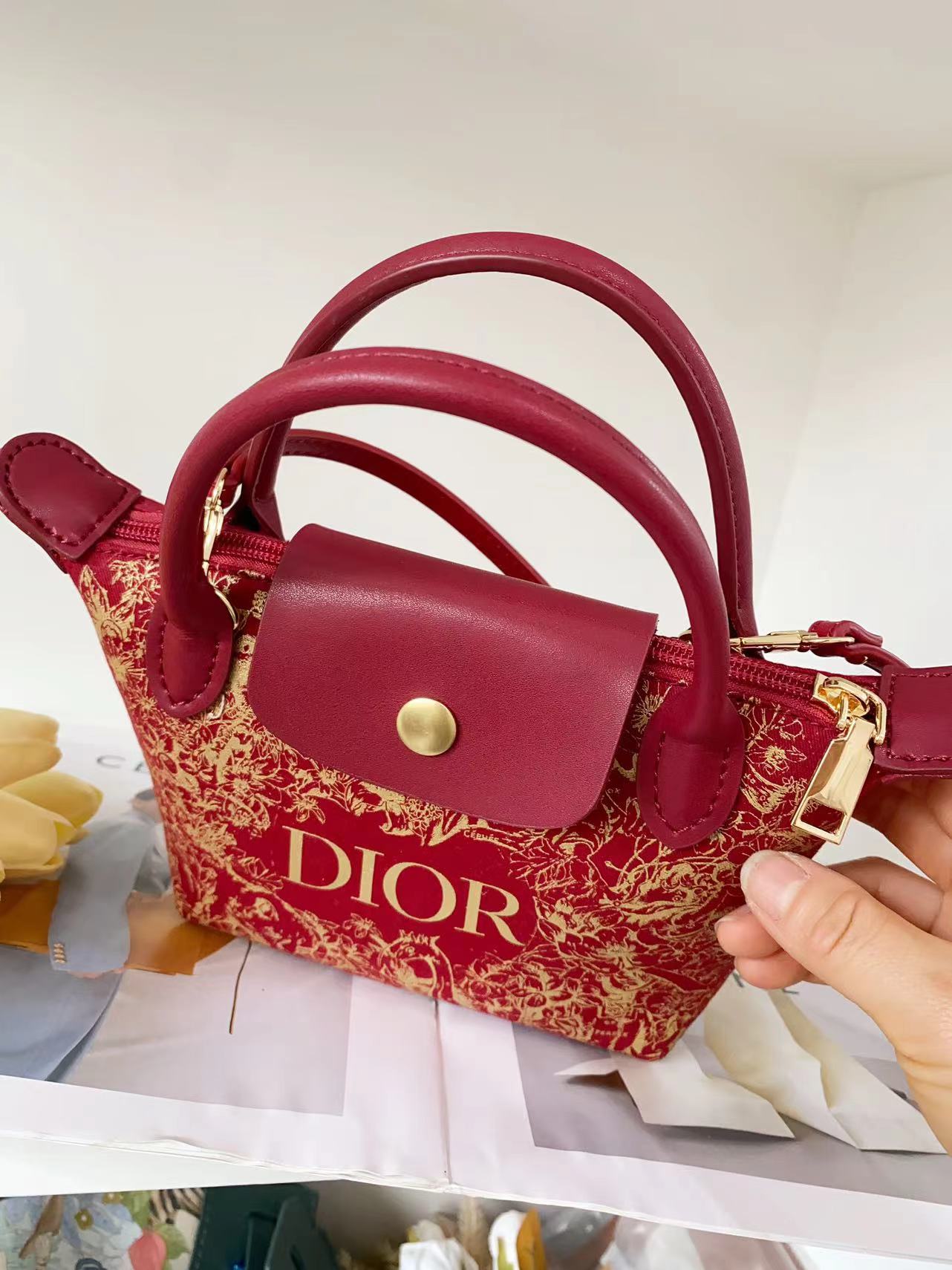 Upcycled Dior Dust Bag Dumpling Bag