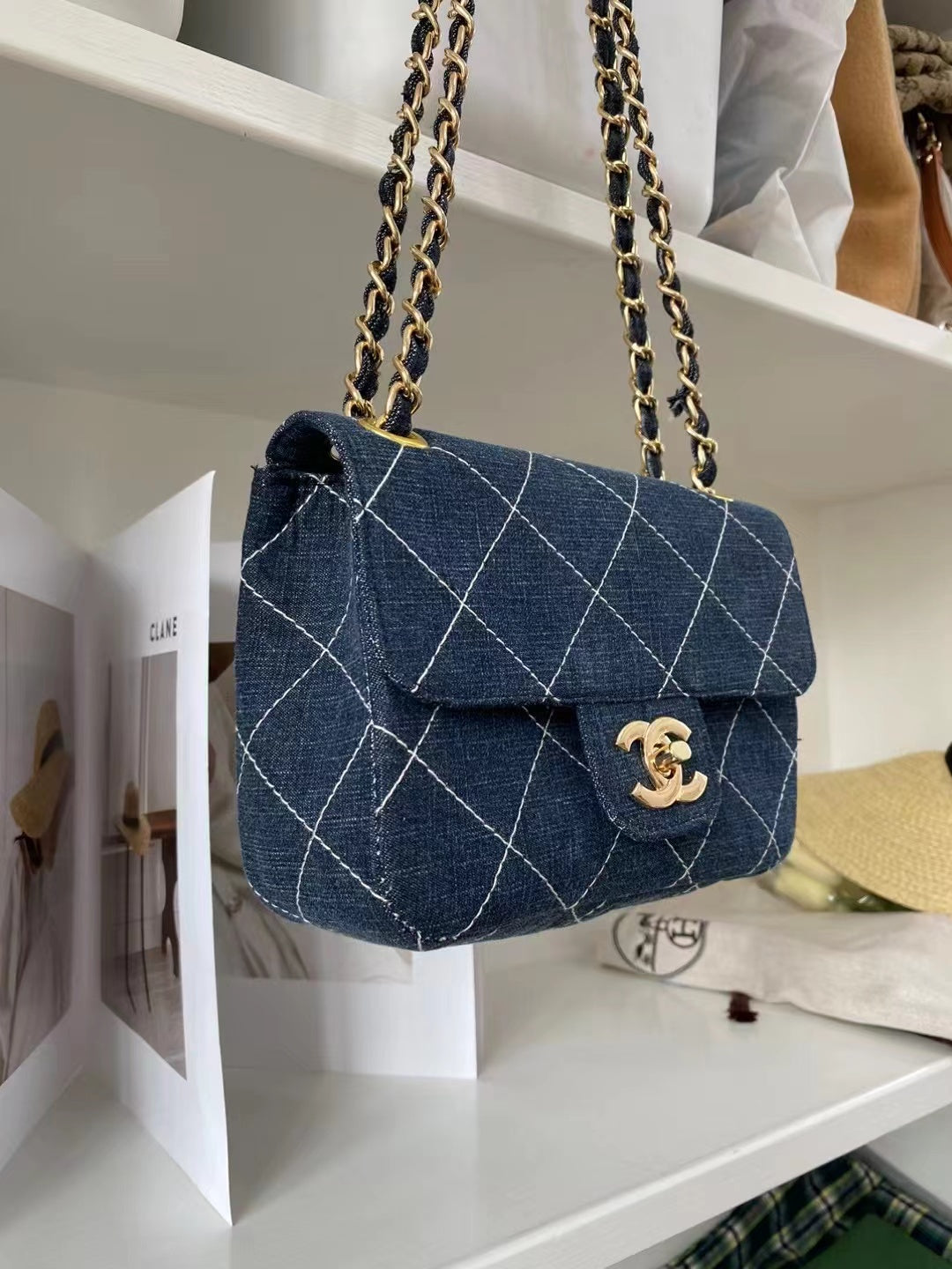 Chanel-Style Denim Flap Bag