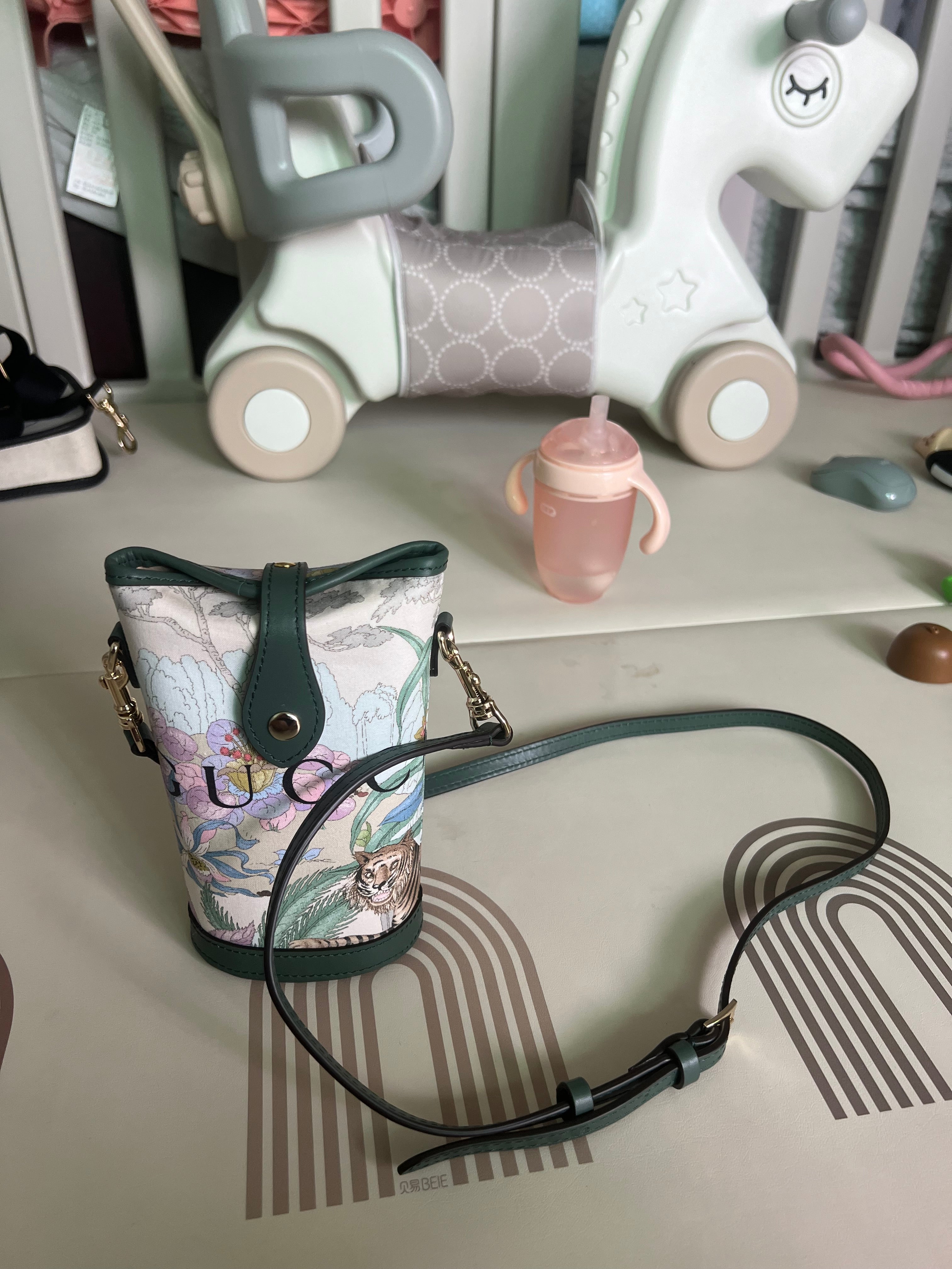 Upcycled Gucci Dust Bag Mini Bucket Bag