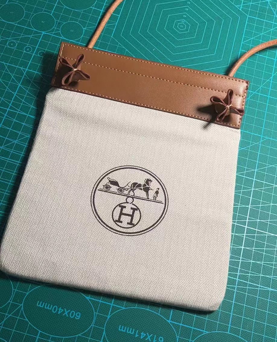 Upcycled Hermès Dust Bag Phone Pouch