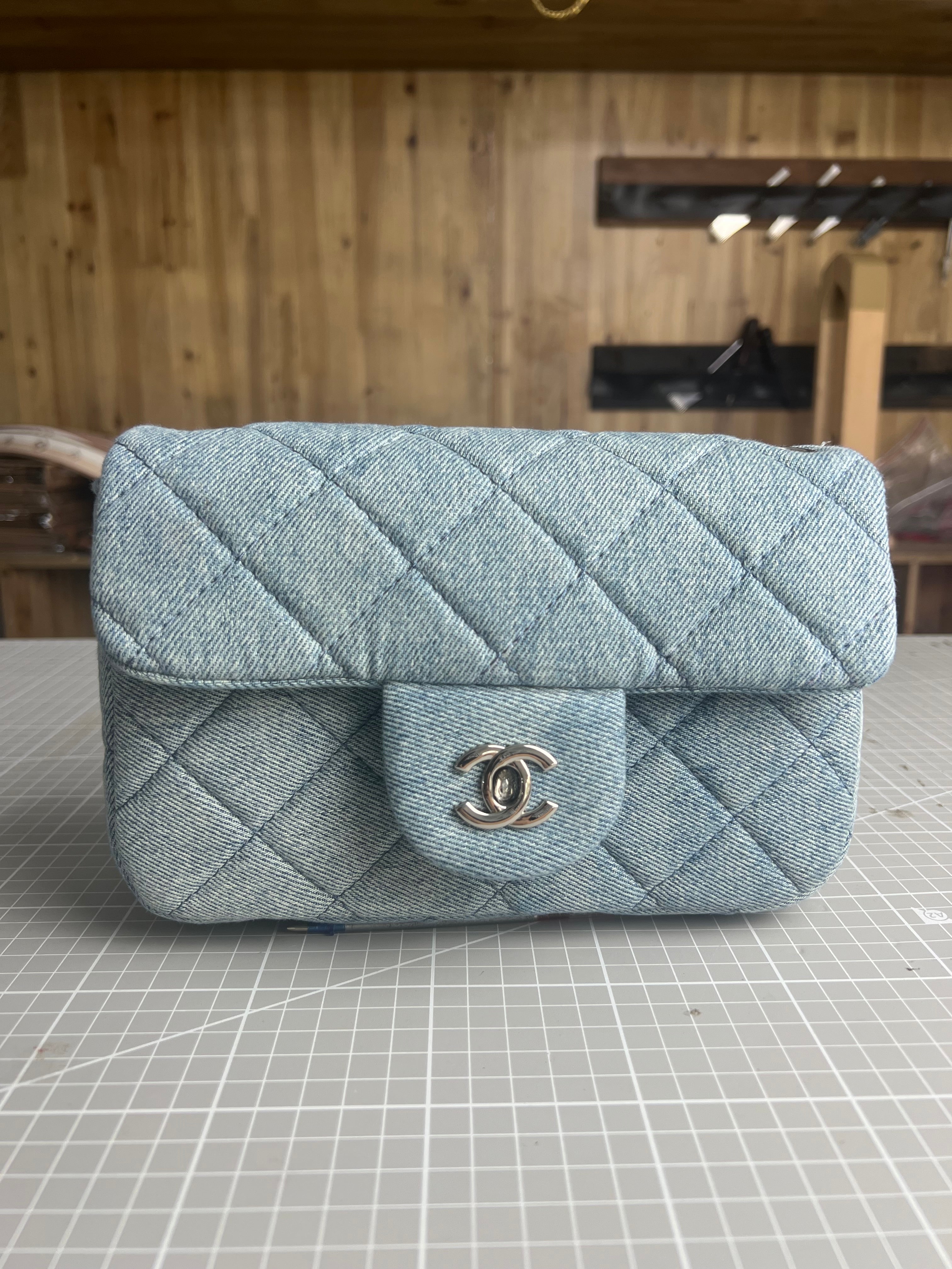 Upcycled Denim Chic: Chanel-Inspired Bag Crafted from Recycled Denim