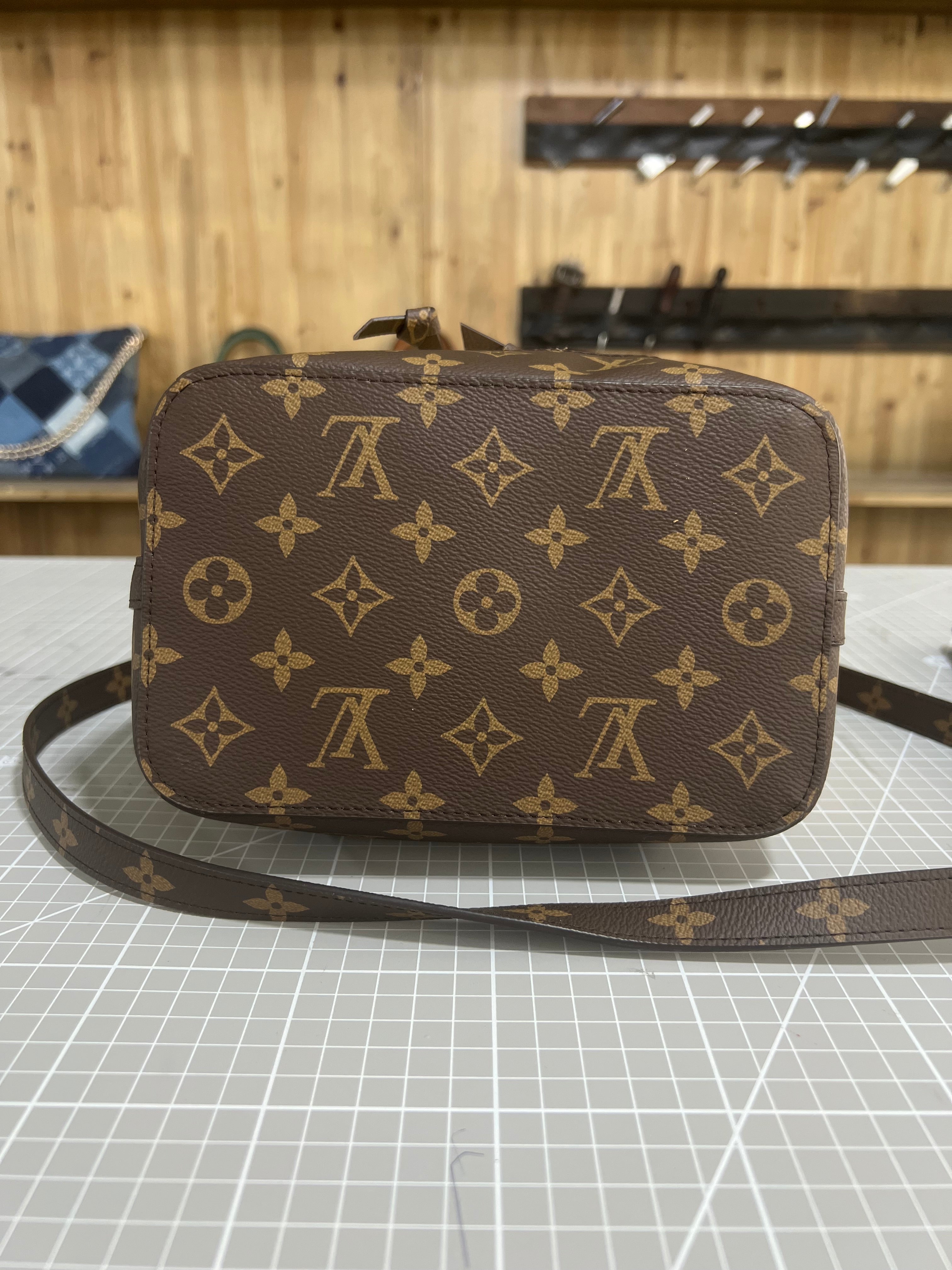 LV Dust Bag and Leather Upcycled Bucket Bag: A Fusion of Elegance and Practicality