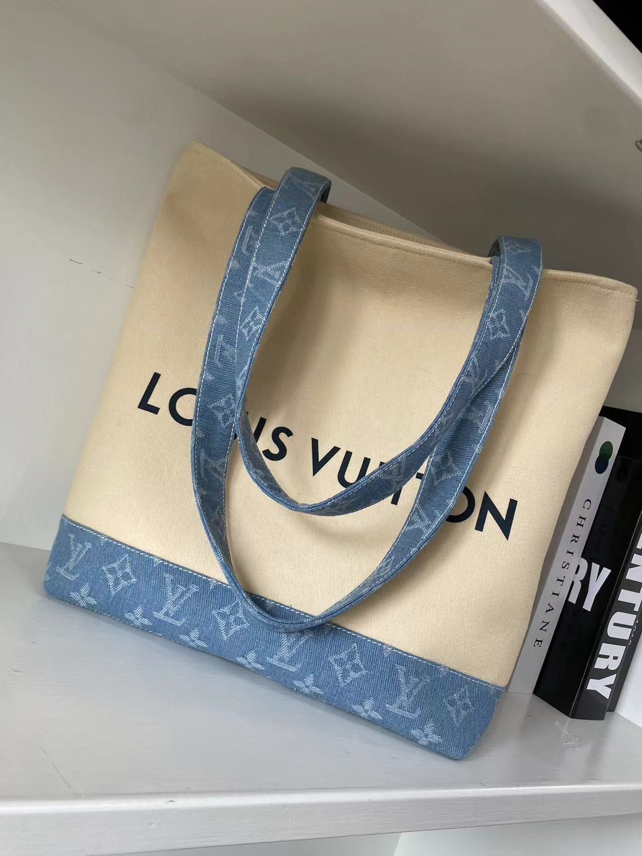 Louis Vuitton Dust Bag and Denim Tote Bag