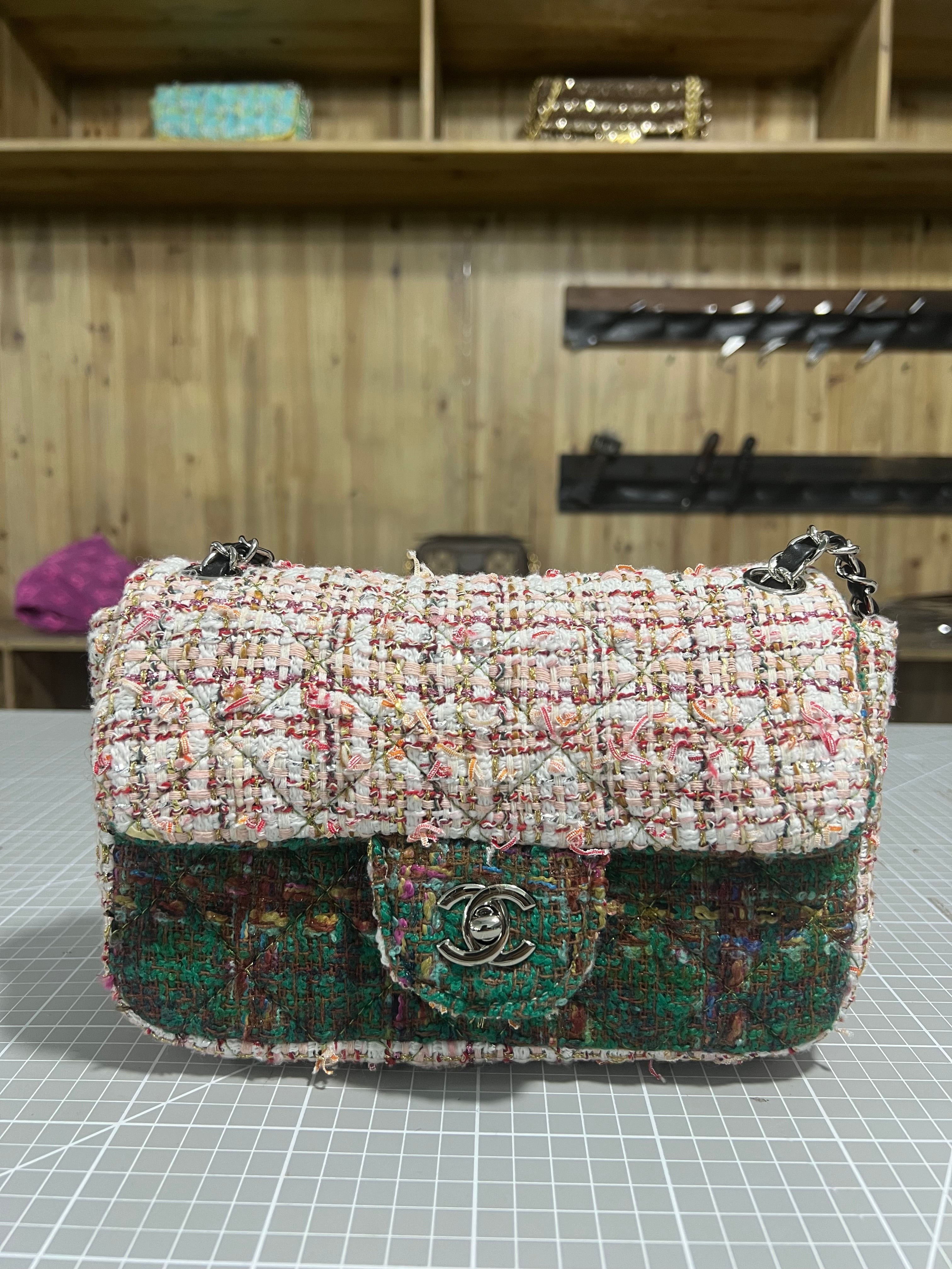 Chanel-Style Multicolored Tweed Bag